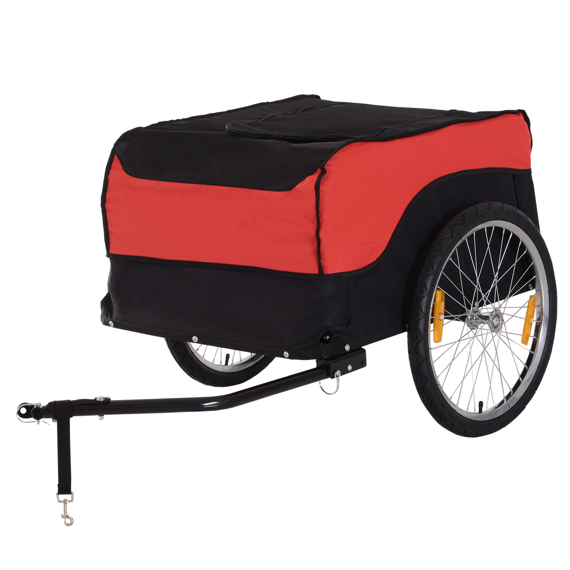 Transporta piekabe, kravas piekabe, velosipēda piekabe, kravas velosipēda piekabe (sarkanmelna)