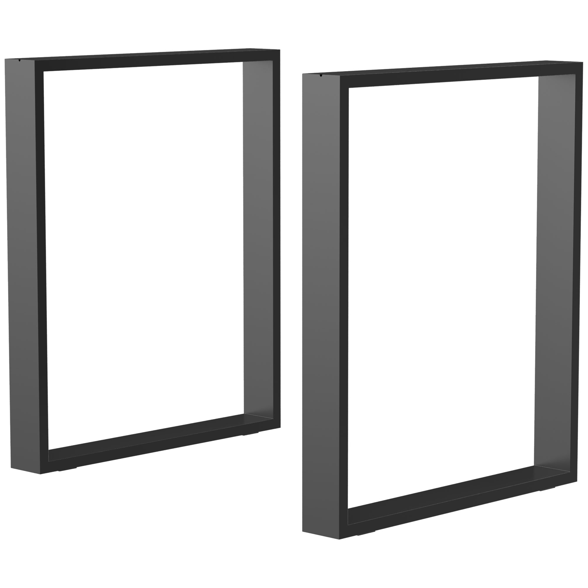 Galda kāju komplekts, 2 tērauda kājas, 72 x 60 cm, iepriekš urbti caurumi, industriāls dizains, tērauds, melns