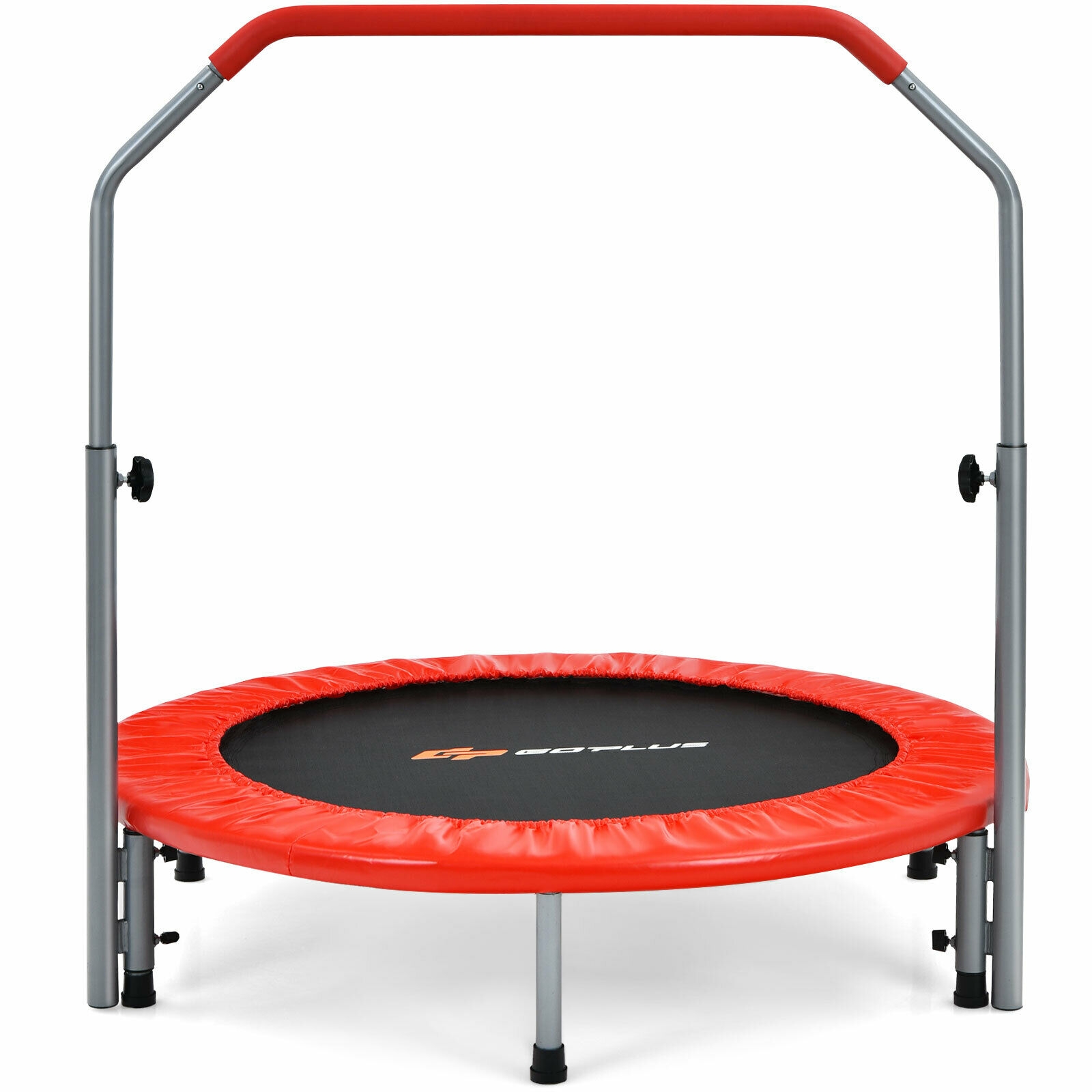 Reguleeritava käepidemega kokkupandav mini-batuut ja käepidemega fitness-batuut koduseks treeninguks (ø 101 cm), punane