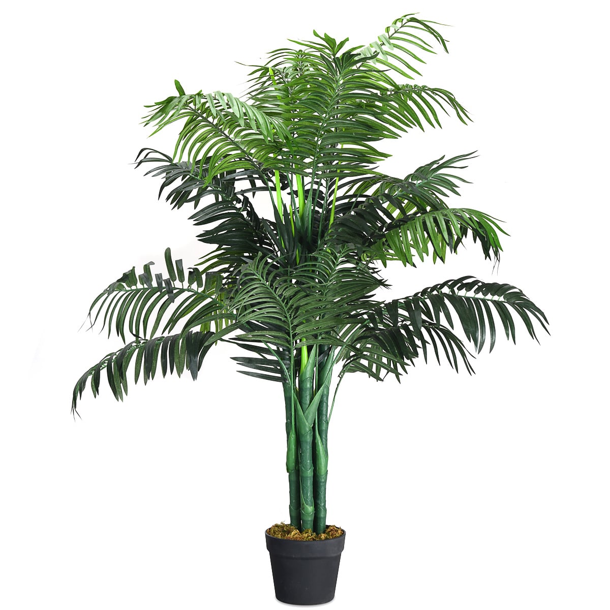 107 cm mākslīgā Areca palma dekoratīvais zīda koks ar grozu