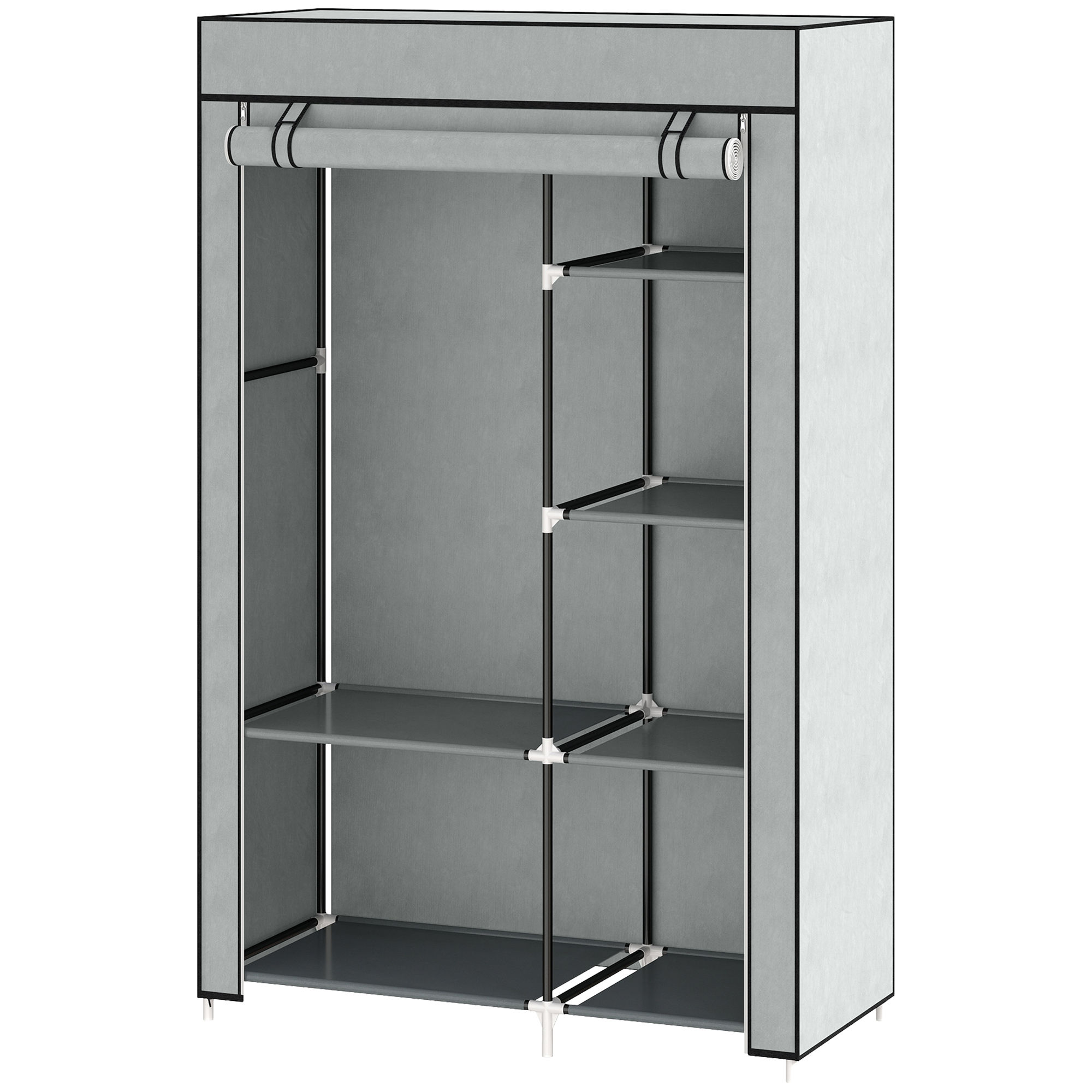 Riidest riidekapp hoiulahendus 6 riiulit 1 riidepuutoru hall