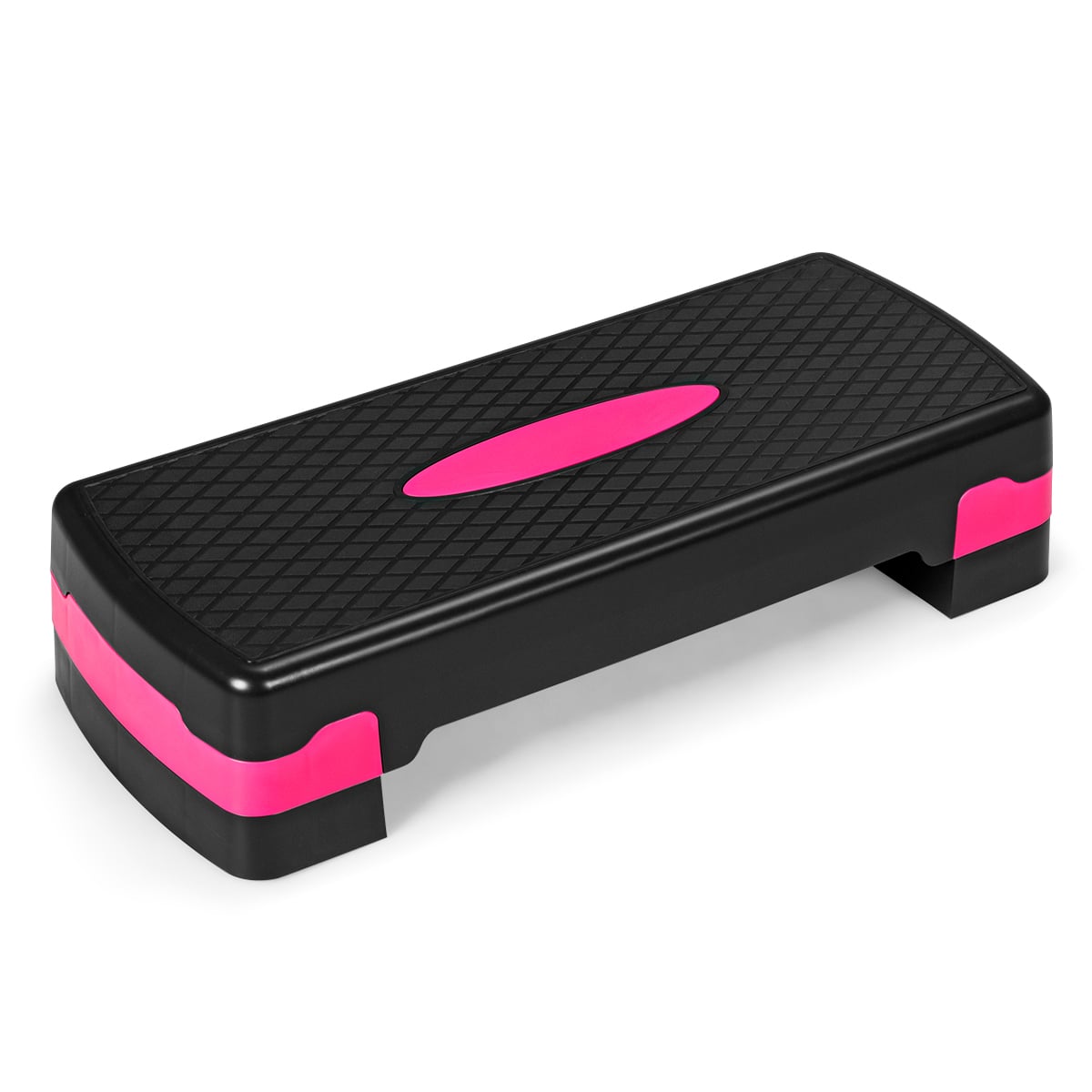 Kaheastmeline aeroobika stepp-pink ja treeningplatvorm (kõrgus 10 cm ja 15 cm), must