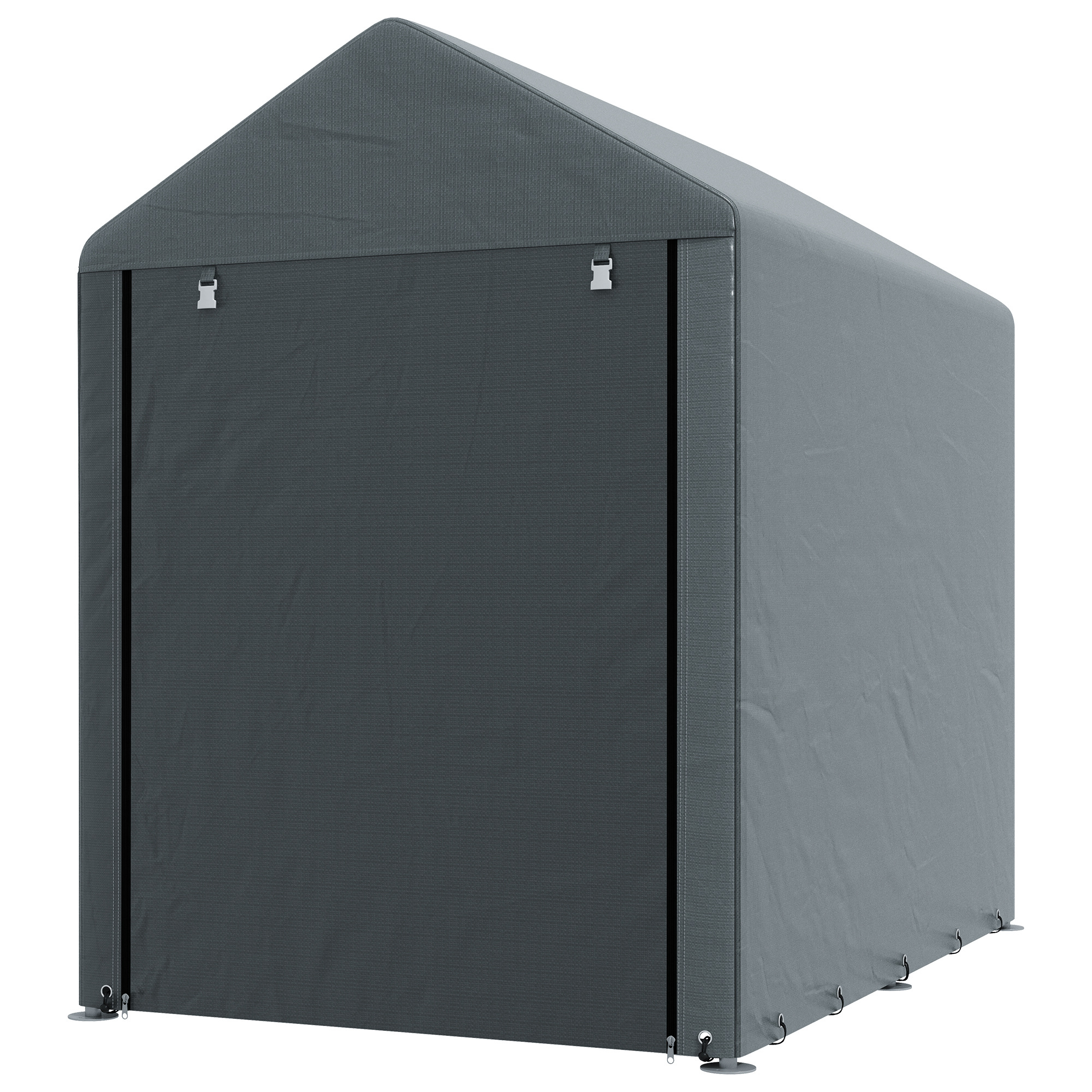 Dārza šķūnis, noliktavas telts, izturīga un laikapstākļiem izturīga, tērauda rāmis, 1,2x1,8x1,6m, tumši pelēka