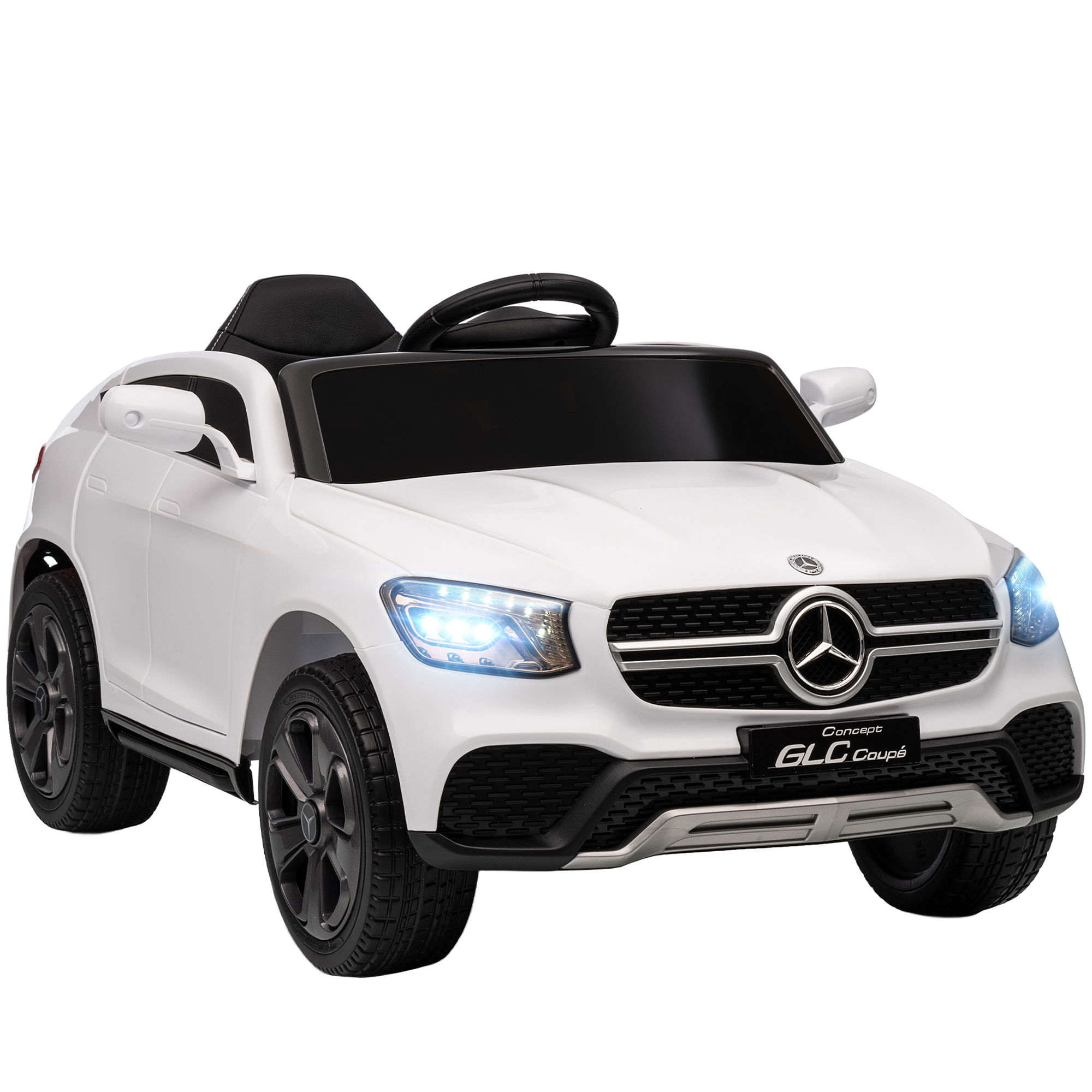 Elektriauto lastele 12V lasteauto puldiga LED-tuled muusika 3 kiirust 3-6 aastat valge