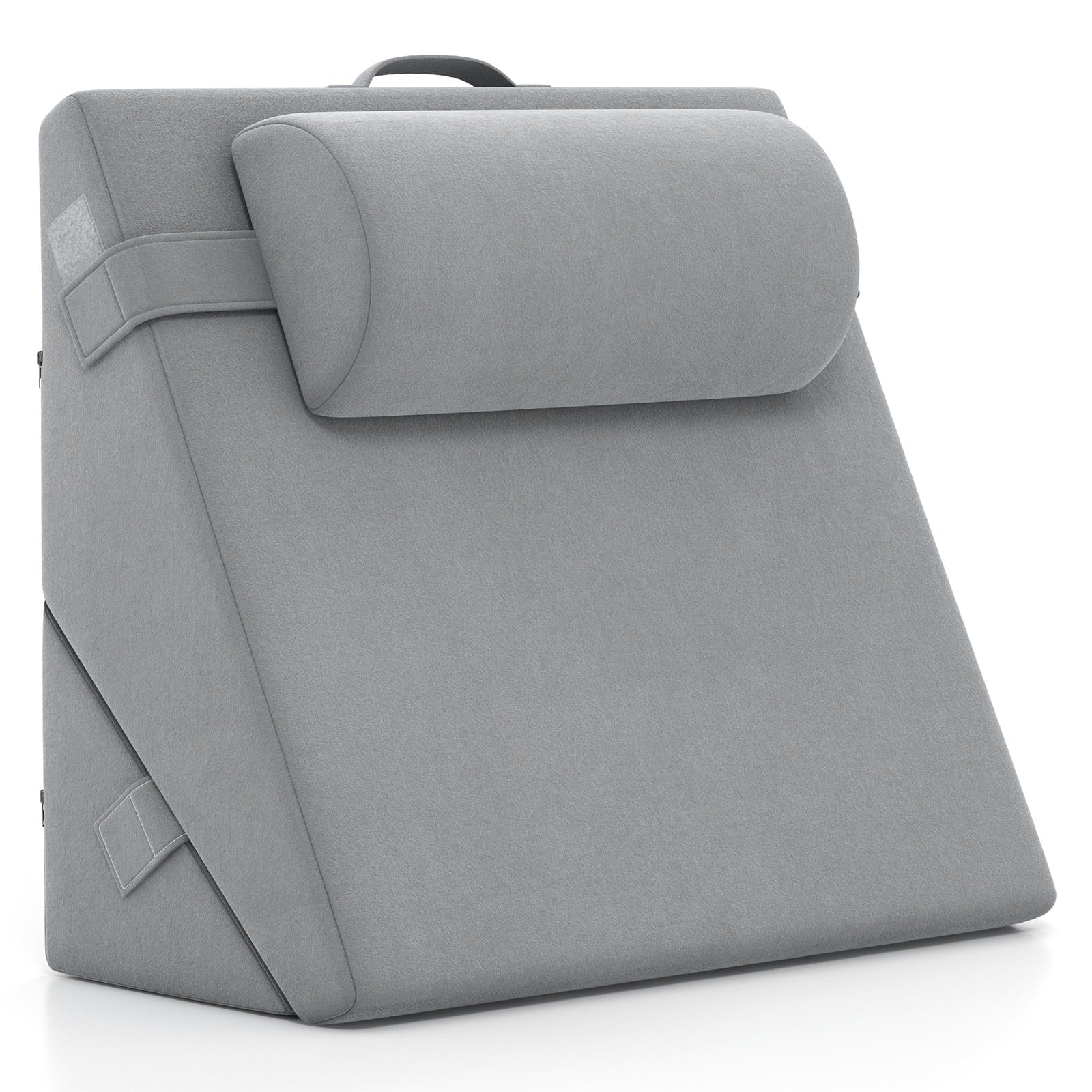 Kolmeosaline ortopeediline kiilpatjade komplekt, mäluvahuga (Memory Foam) tugipadjad norskamise ja maohappe tagasivoolu leevendamiseks, hall
