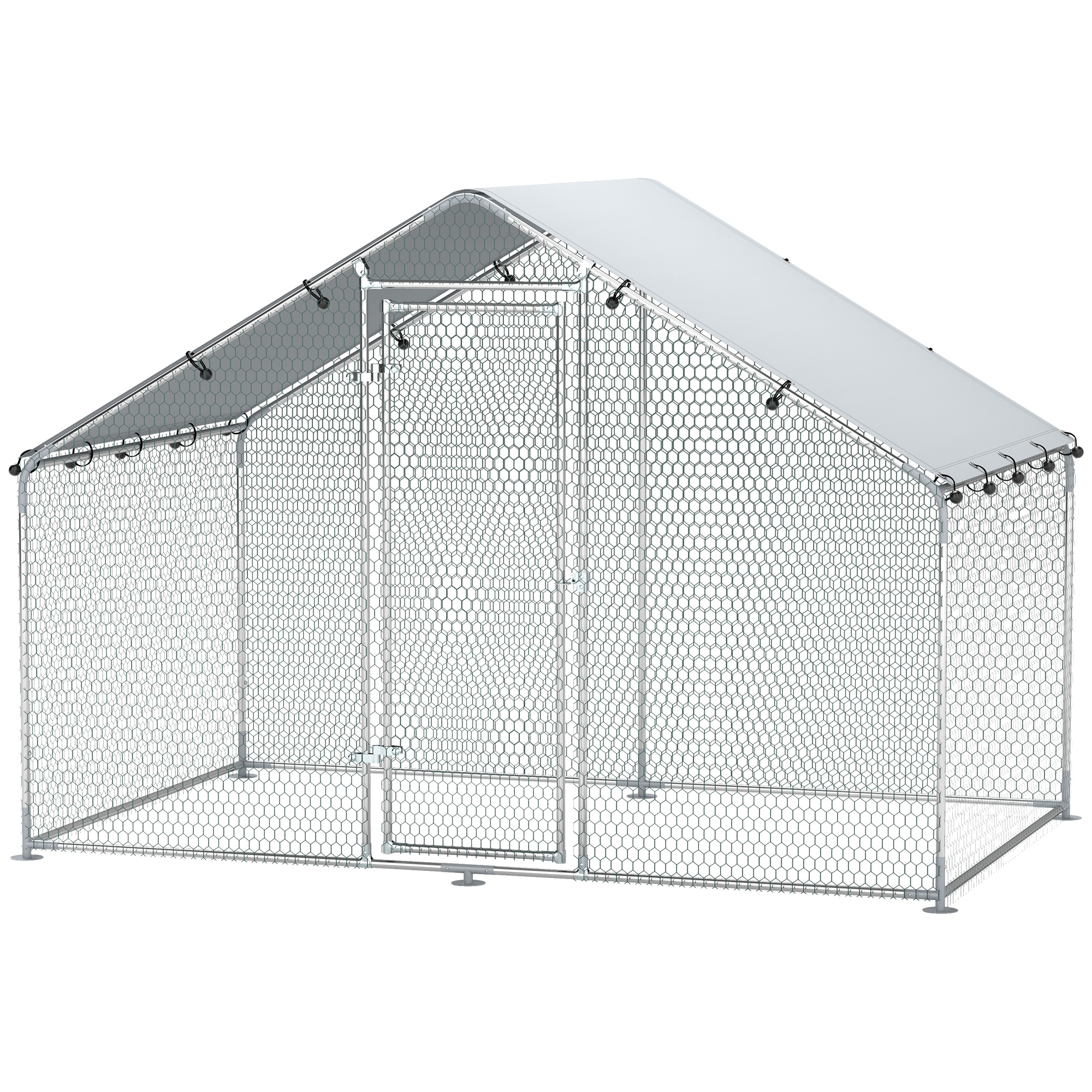 Vistu aploks 5-8 vistām, brezenta jumts, slēdzamas durvis, tērauda rāmis, 5,1 m², 3 x 1,7 x 1,9 m
