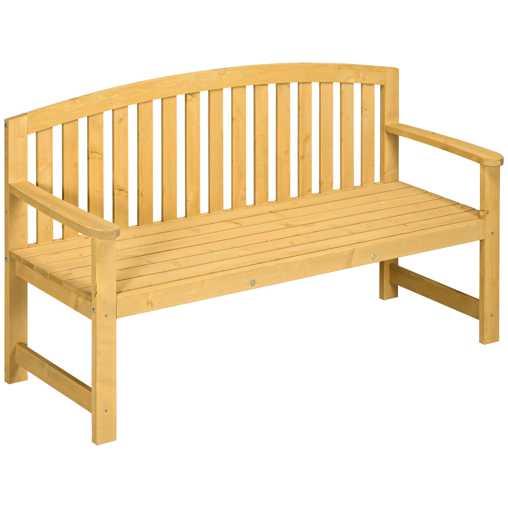 Divvietīgs koka dārza sols, laikapstākļiem izturīgs, dārza mēbeles ar atzveltni, kravnesība 240 kg, 140 x 50 x 85 cm, oranžs