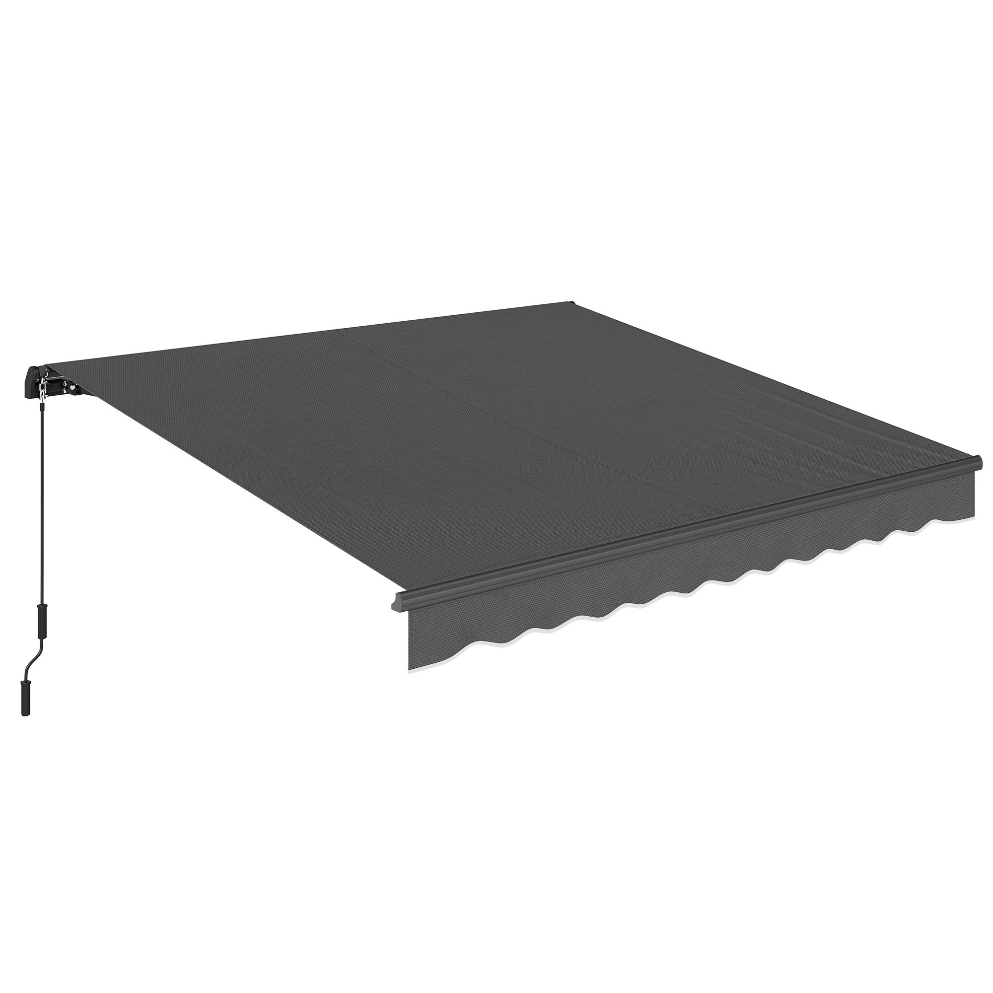 Salokāma markīze ar roku 350 x 300 cm, komplektā ar kloķi un sienas kronšteinu, regulējams leņķis
