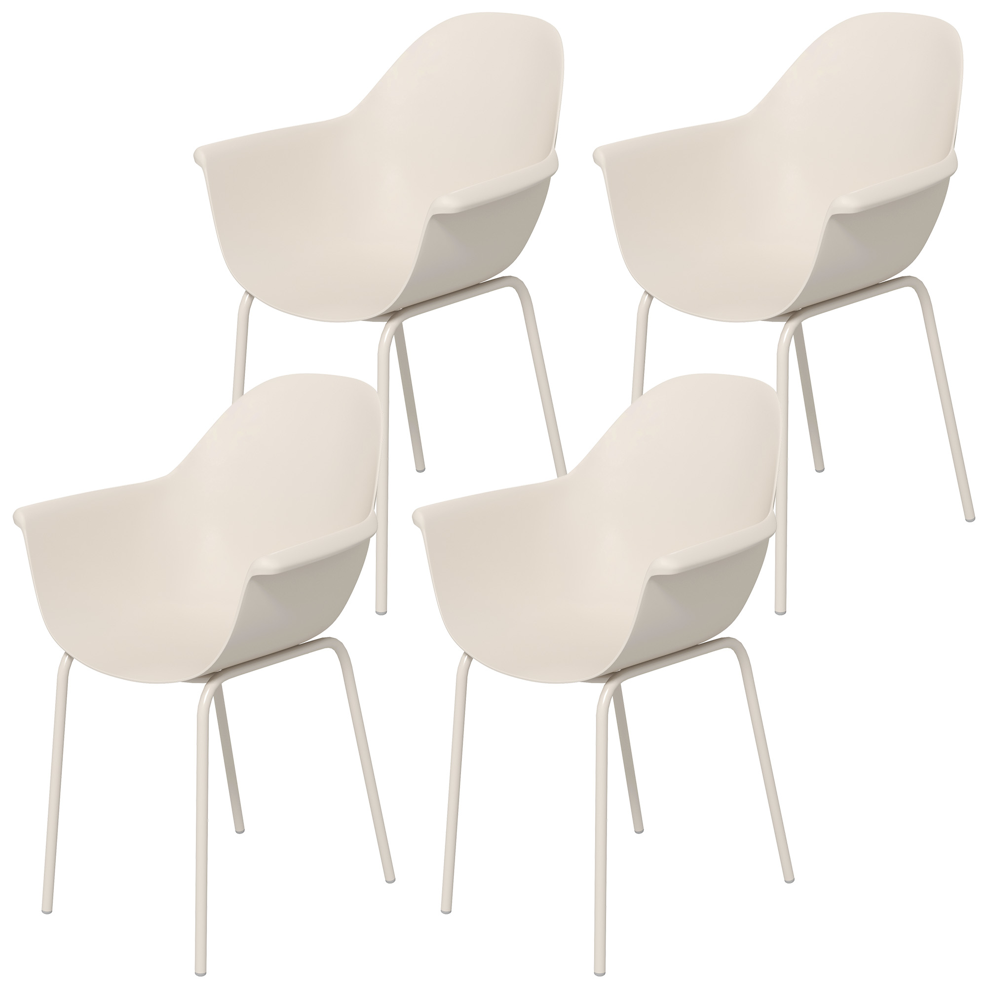 4 dārza krēslu komplekts, āra krēsli, dārza krēsls, moderns dizains, 59 cm x 55 cm x 84 cm, pelēks