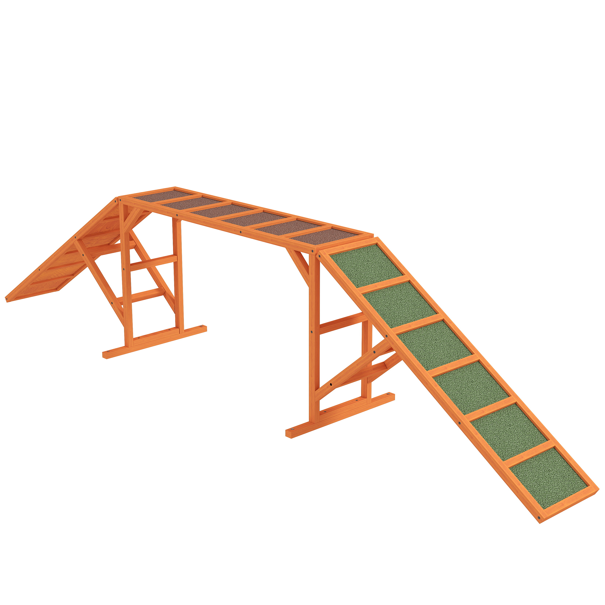 Agility koera kaldtee takistusrada libisemiskindel ilmastikukindel puit 335 x 55 x 60 cm oranž