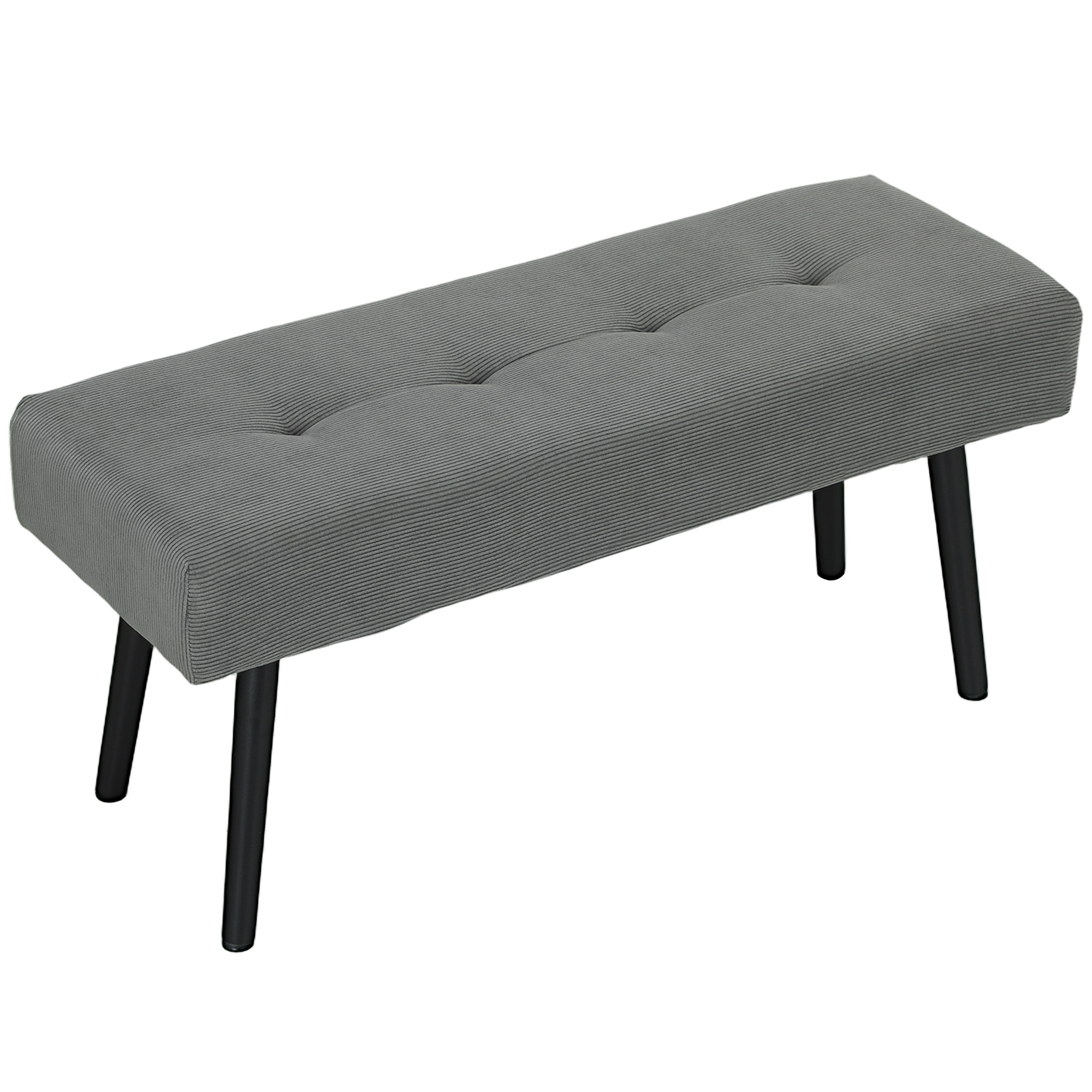 Apvilkts sols ar samta pārvalku, gultas sols ar metāla kājām, apavu sols 100 x 36 x 45 cm, pelēks