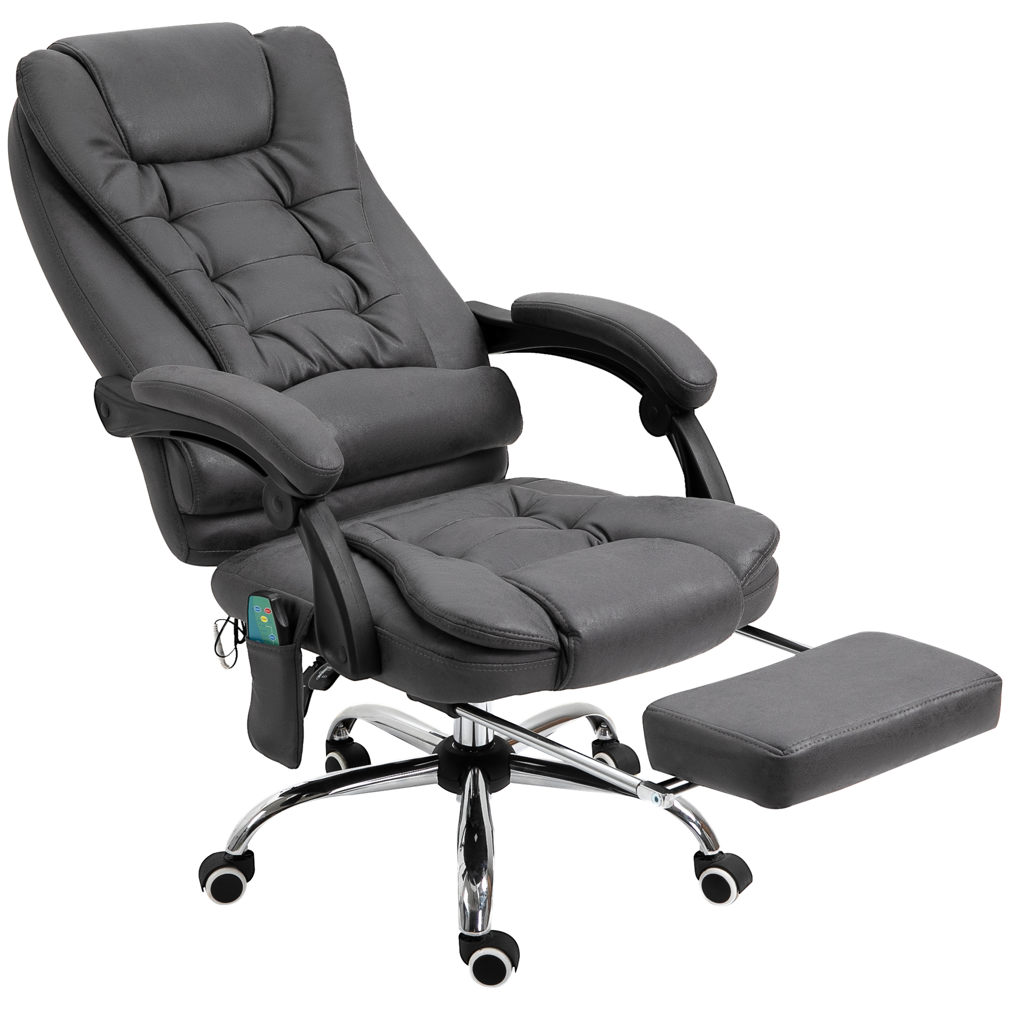 Ergonomisks biroja krēsls ar masāžas funkciju, 65x160x104 cm, pelēks