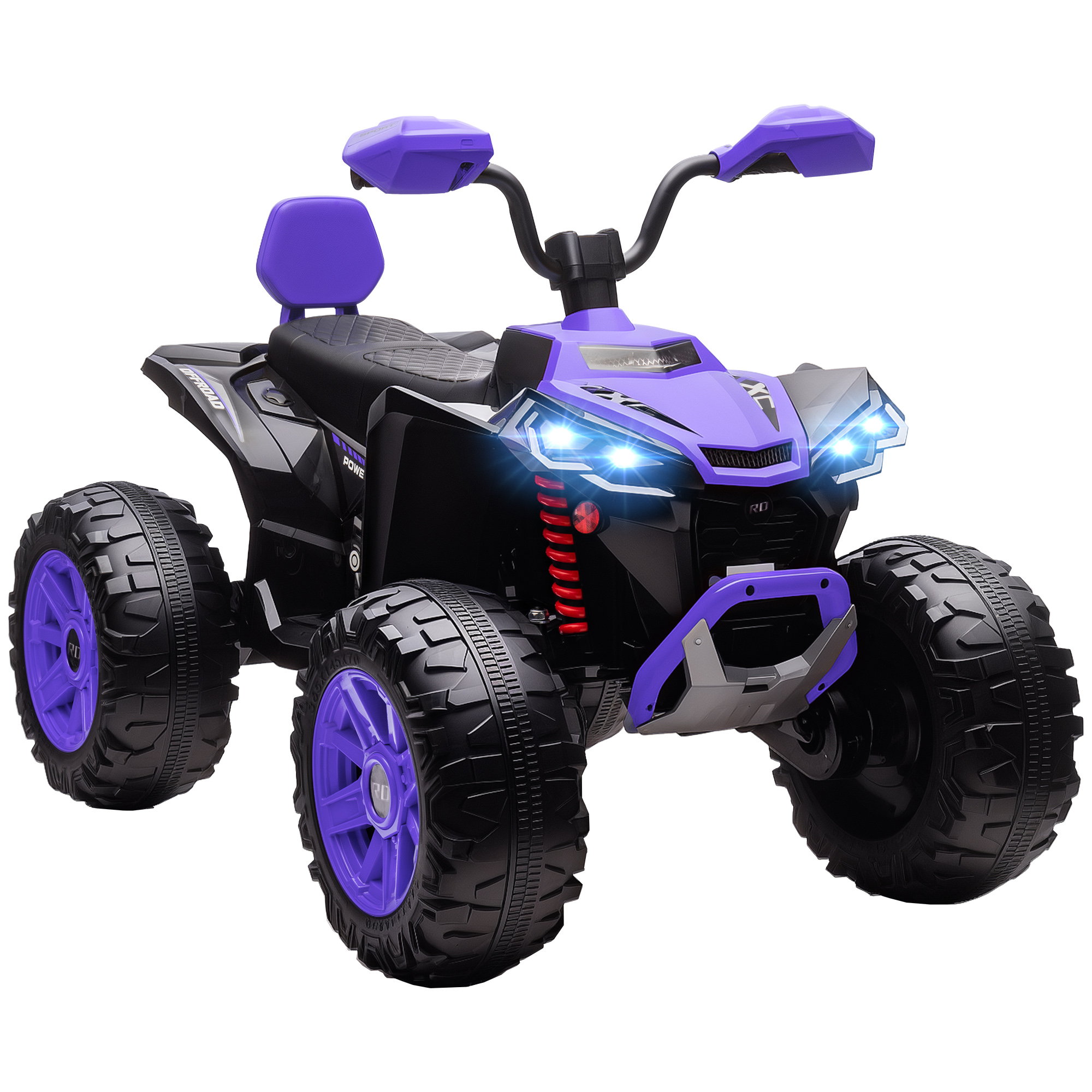 Bērnu elektriskais kvadracikls, 24 V elektriskais transportlīdzeklis ar 4 riteņiem, priekšējiem lukturiem, USB portu, MP3 funkciju, 6,5 km/h, 3-8 gadi