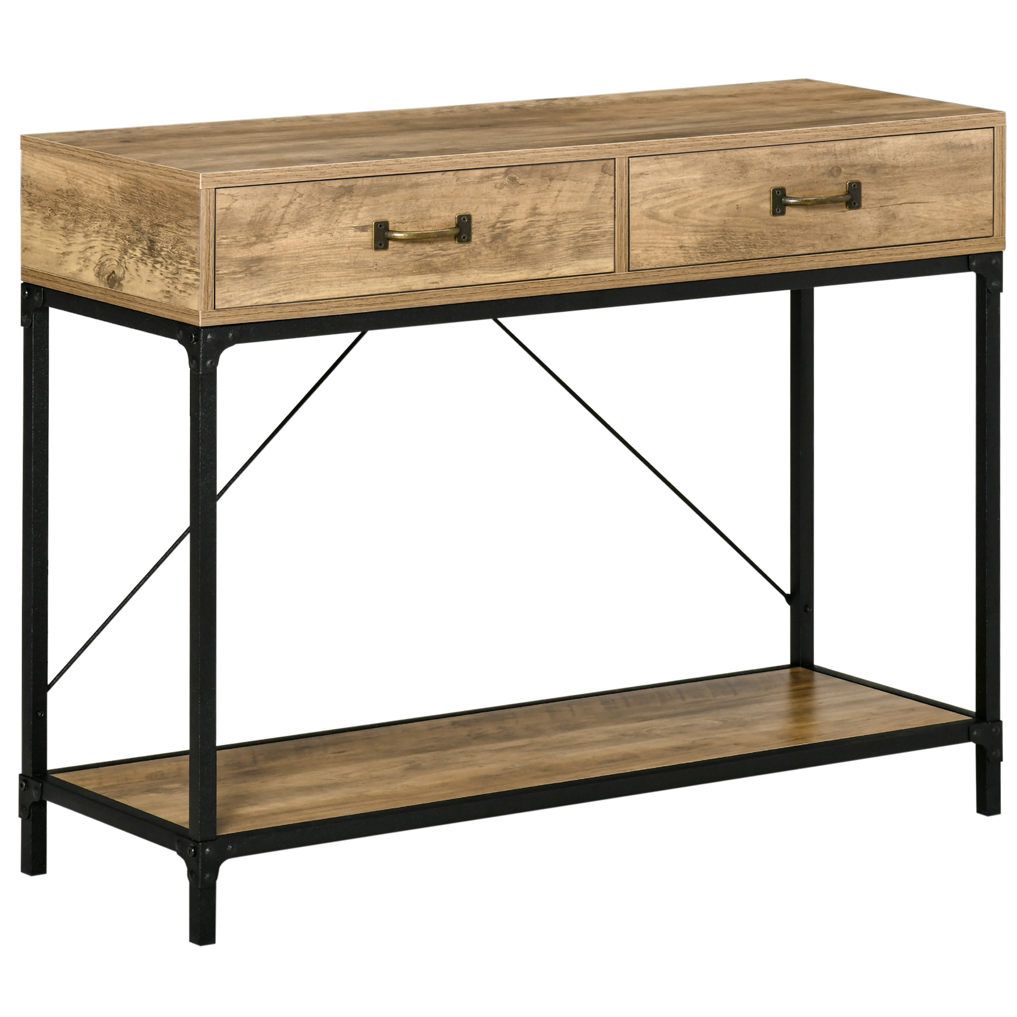Konsoollaud esikulaud riiuli ja 2 sahtliga 100 x 35 x 76 5 cm abilaud diivanilaud vitriinlaud väikestesse ruumidesse