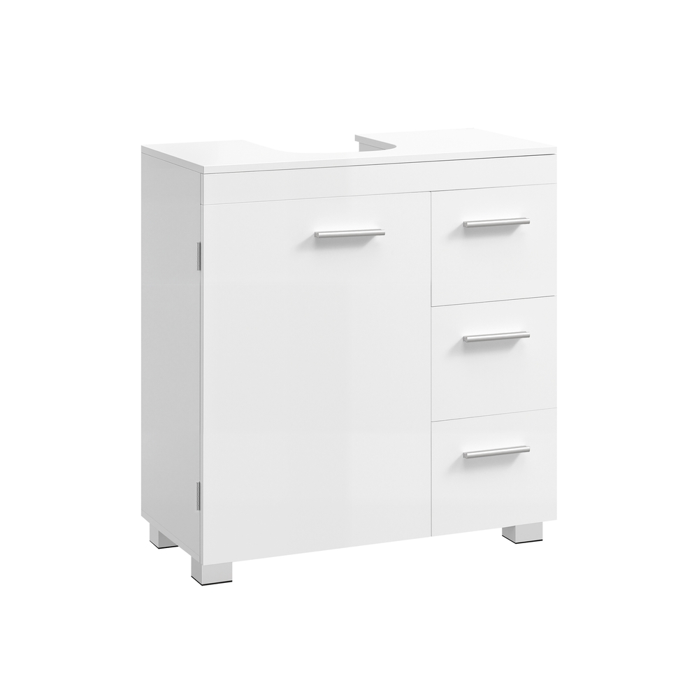 Vannas istabas skapis 30 x 60 x 64 cm ar divām sekcijām, mākoņains balts