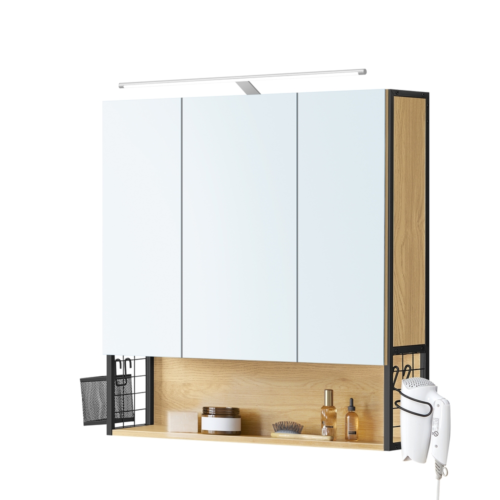 Vannas istabas skapis ar LED apgaismojumu, 14,5 x 70 x 70 cm