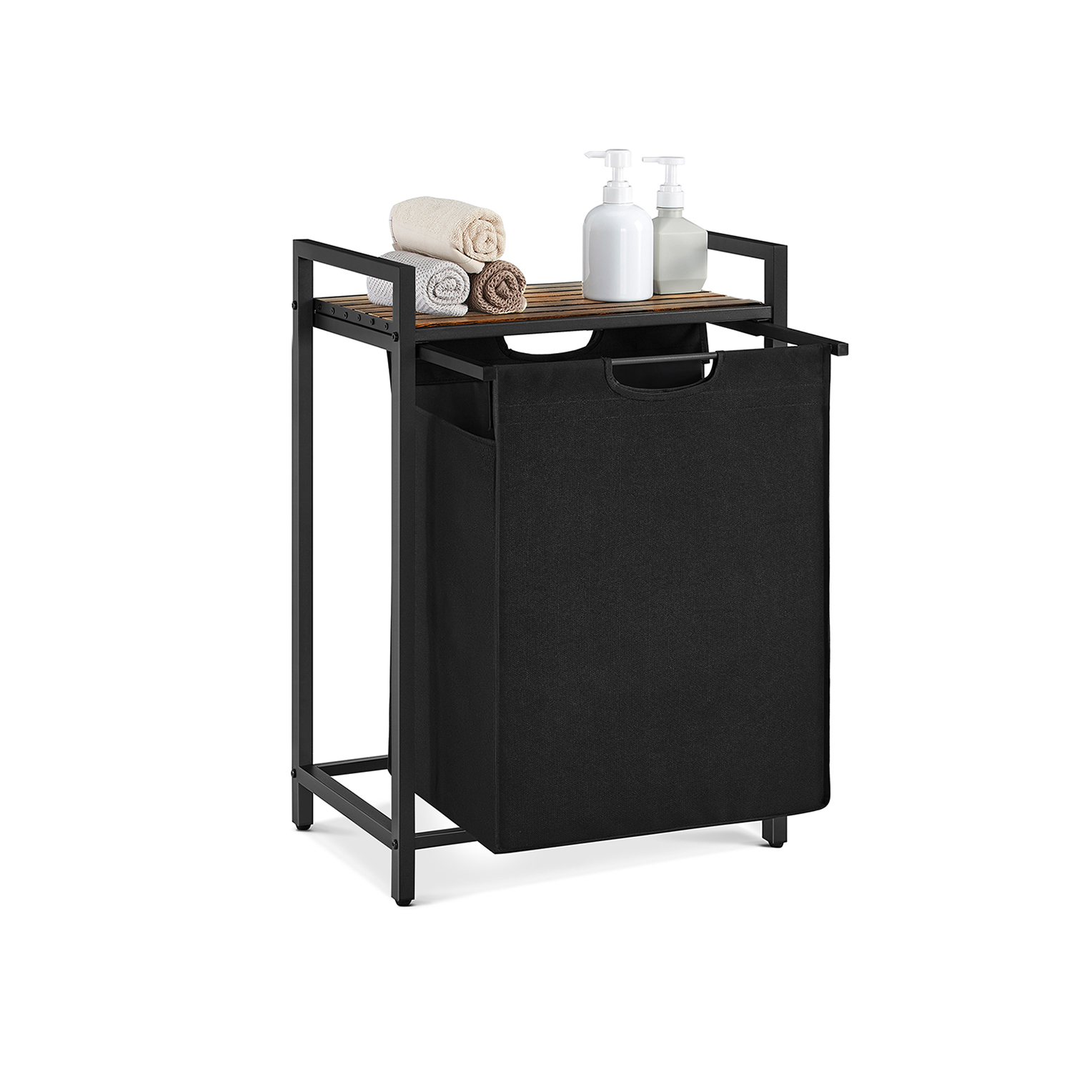 Pesukorv ja pesusorteerija 2 eemaldatava Oxford-kangast kotiga (2 x 46 l) metallraam 73 x 33 x 72 cm