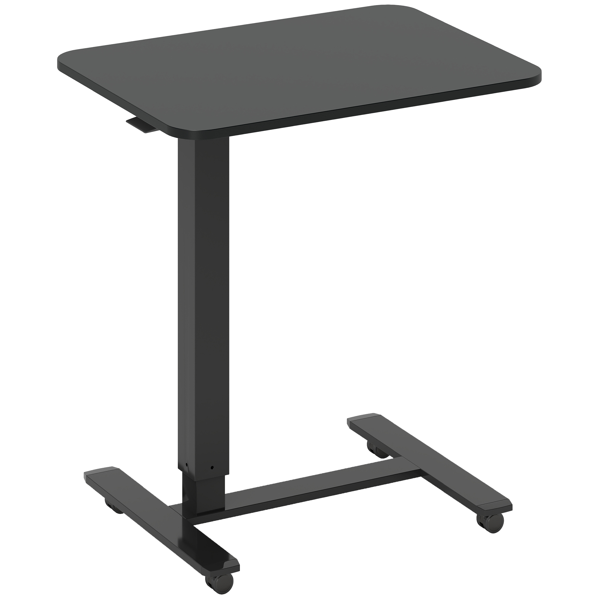 Augstumā regulējams rakstāmgalds, C formas, 65 cm x 48 cm x 70-110 cm, melns