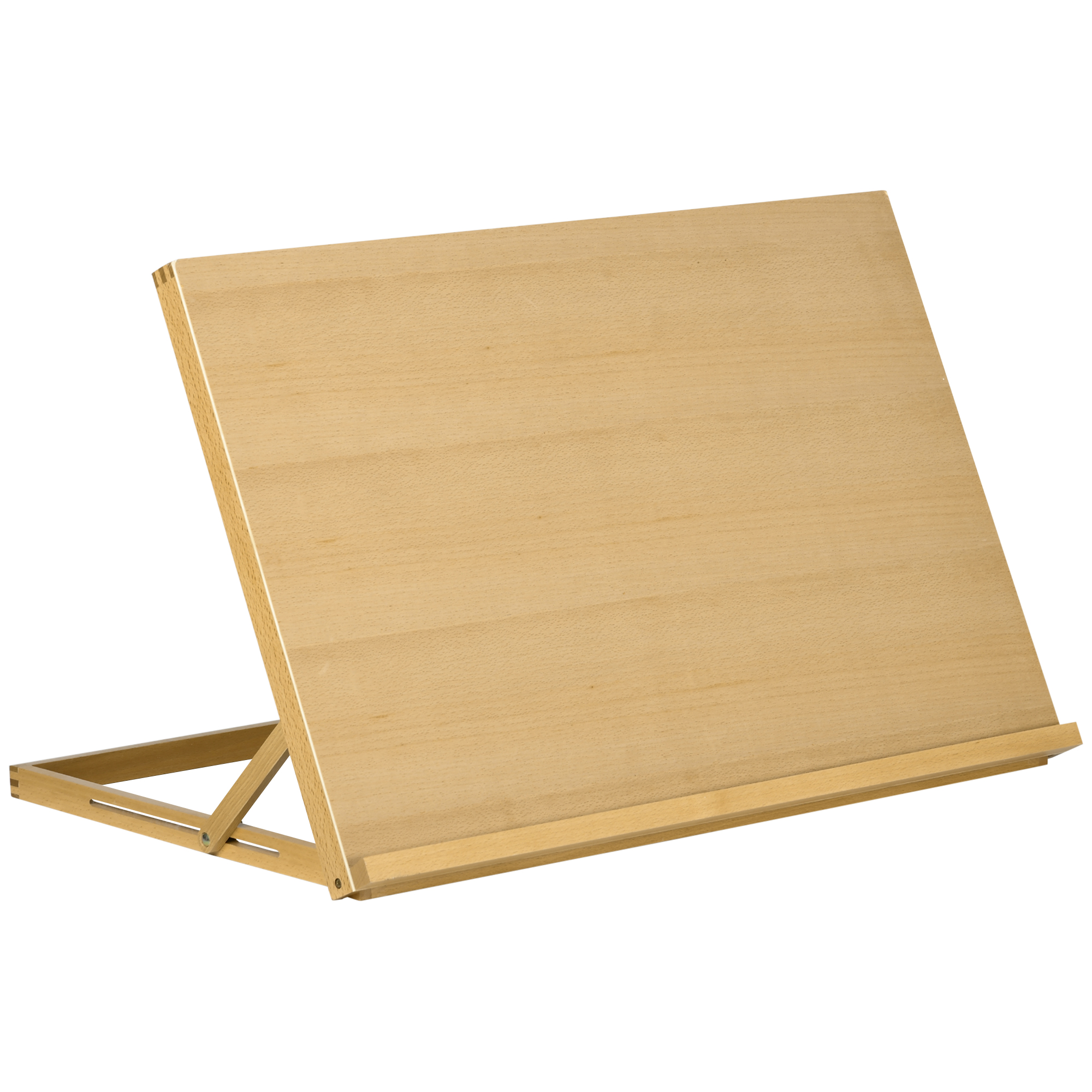 Salokāms galda molberts 75,8x51 cm Regulējams sēdekļa molberts no dižskābarža koka