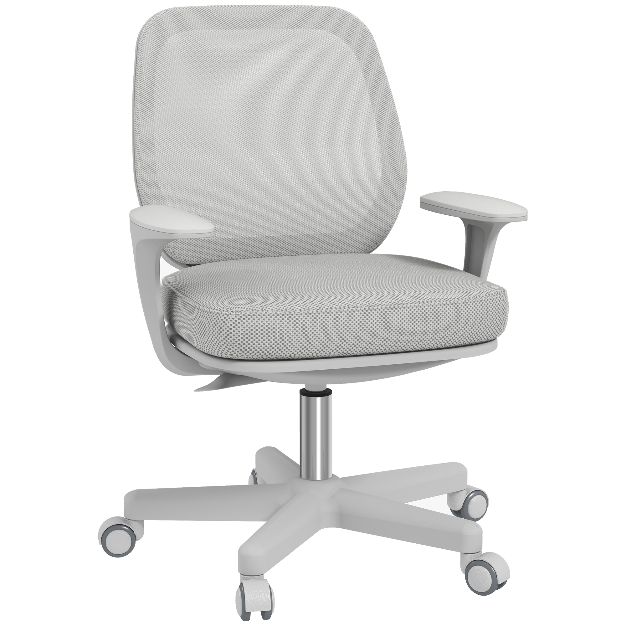 Kontoritool ergonoomiline lauatool pöörleva funktsiooniga kõrguse reguleerimisega 55 x 48 x 82 5-94 5 cm hall