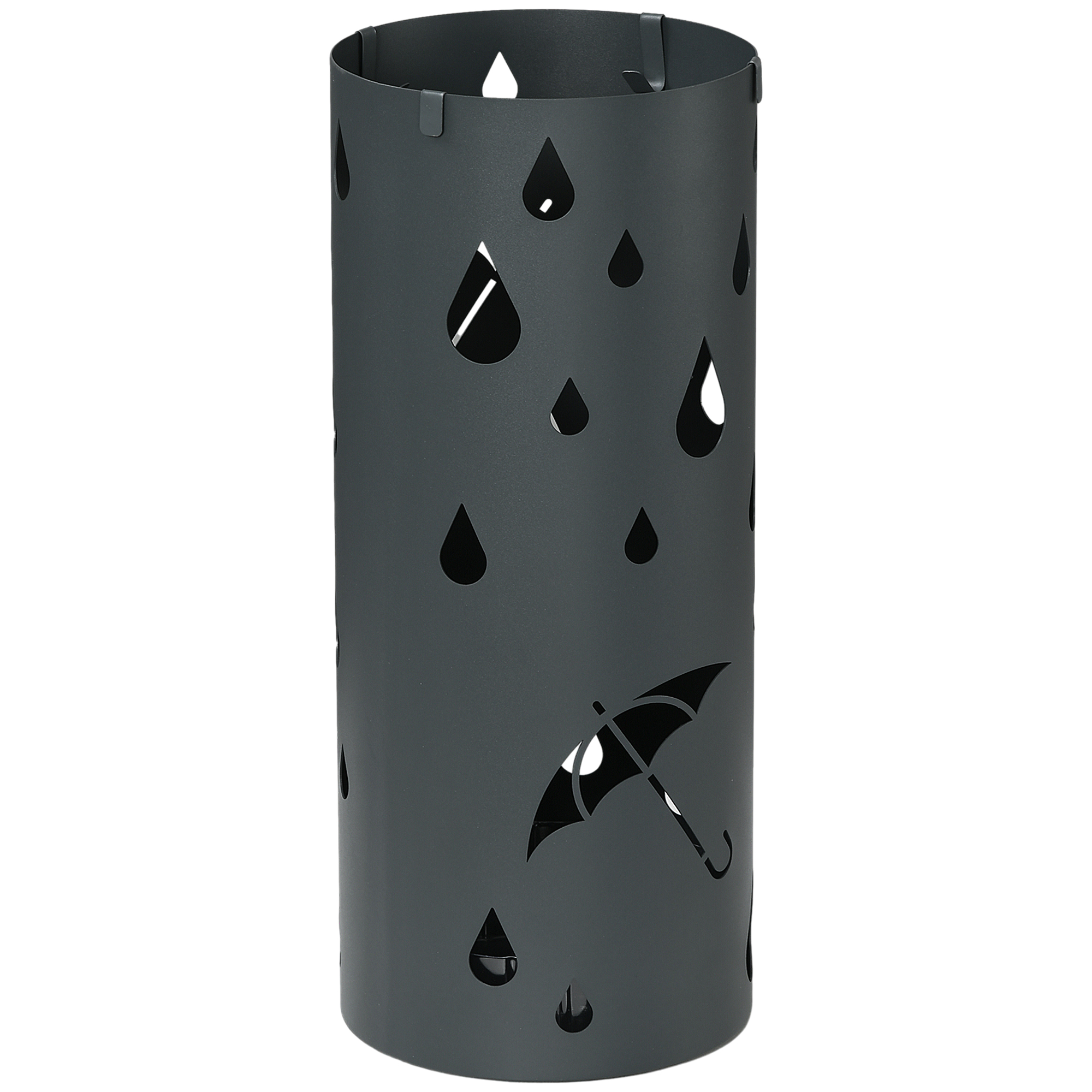 HOMCOM vihmavarjualus terasest sambakujuline eemaldatava alusega Ø17 x 41K cm hall