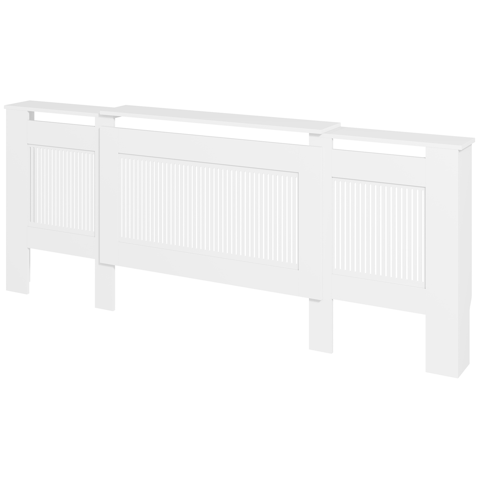 HOMCOM radiaatorikate liistudisain reguleeritav pikkus 125–201 cm MDF valge