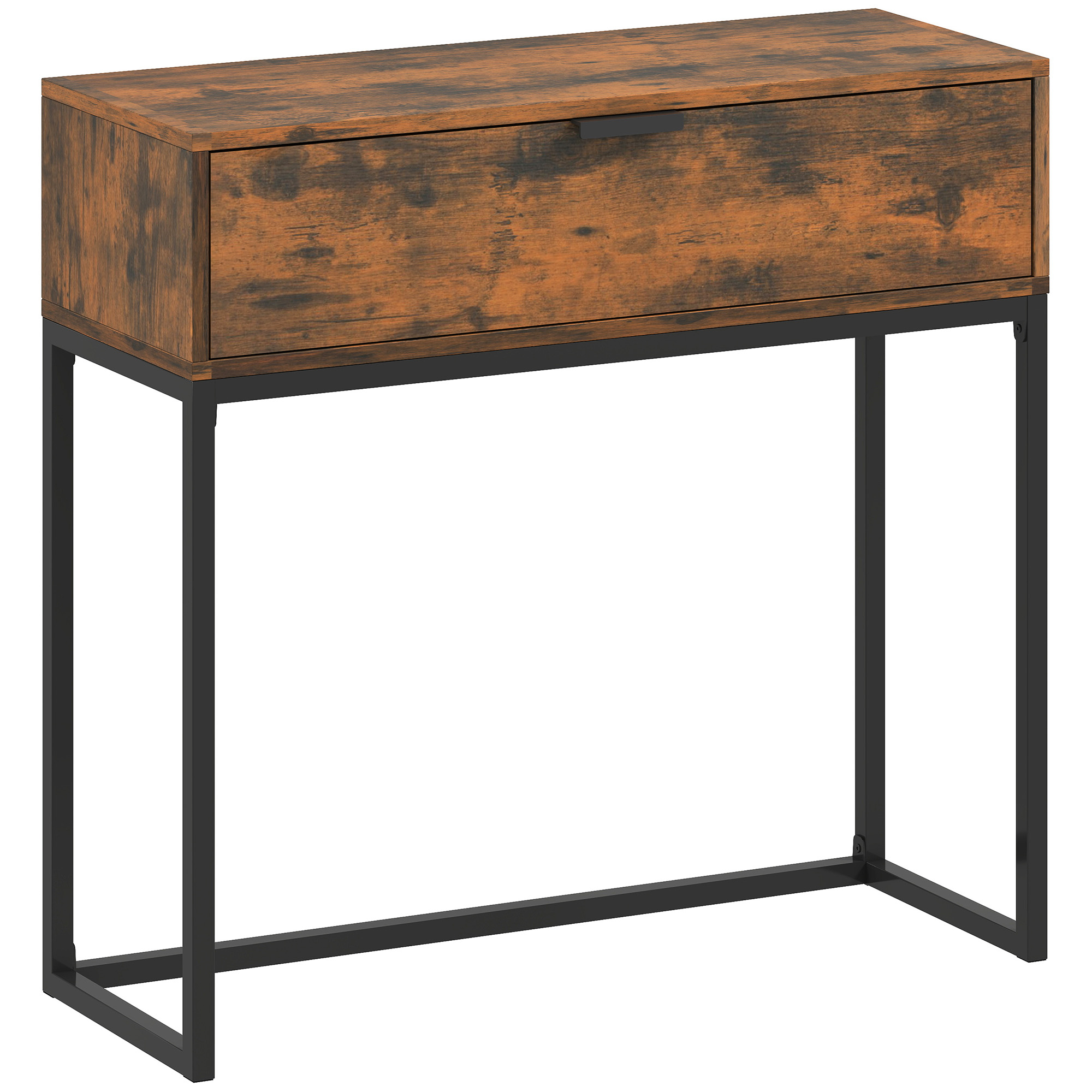 Konsoollaud sahtliga esikulaud tööstusdisain esikusse või elutuppa 80x30x76 cm must