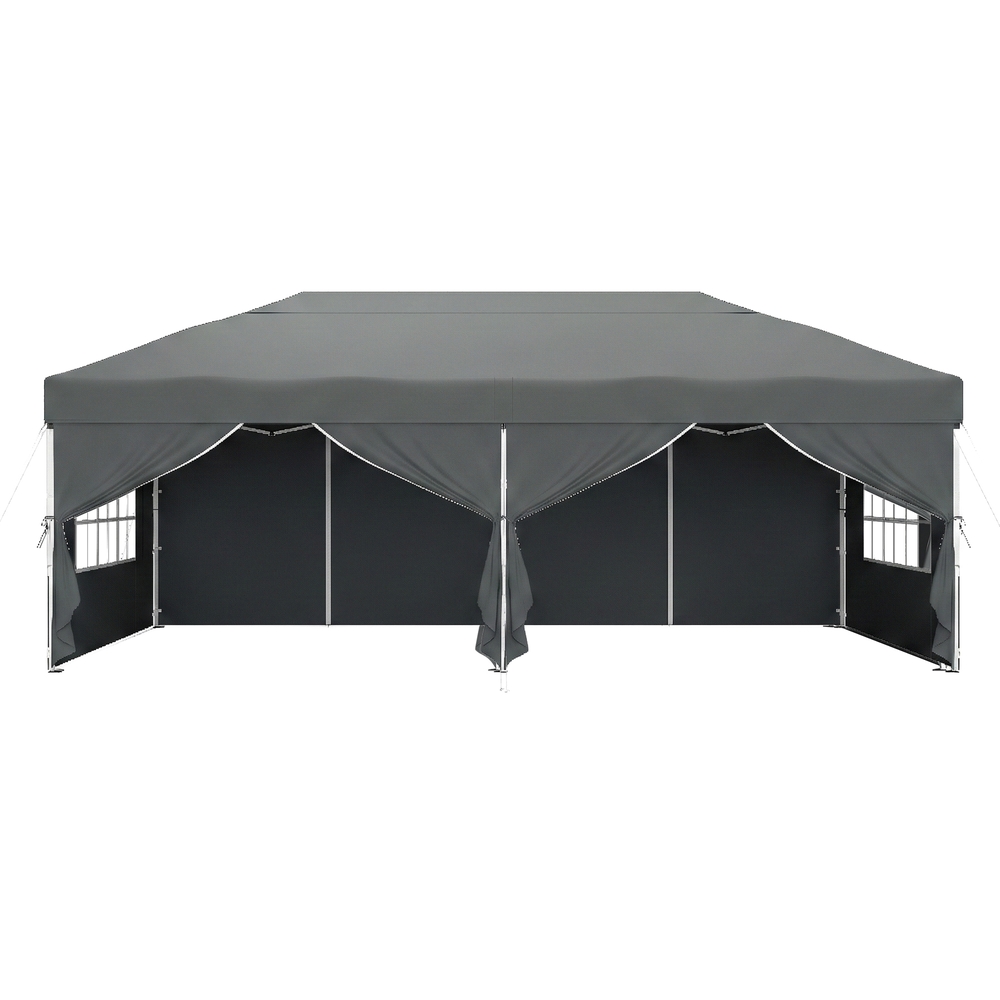 Saliekams paviljons un dārza paviljons, 3 x 3 m, aizsardzība pret sauli un nelielu lietu, pārnēsājama ballīšu telts