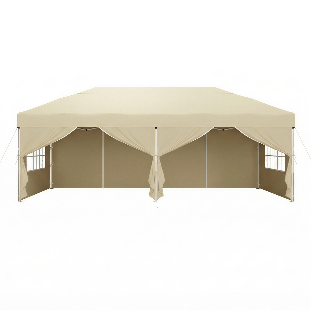 Saliekams paviljons un dārza paviljons, 3 x 3 m, aizsardzība pret sauli un nelielu lietu, pārnēsājama ballīšu telts