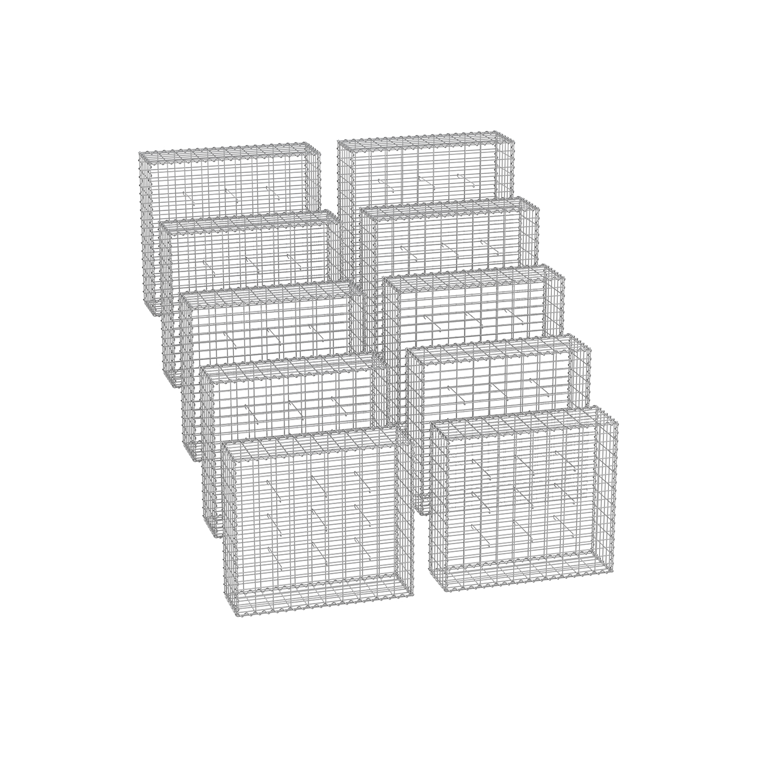 Gabioonikorvid kividele 5 x 10 cm silmasuurusega komplektis 10 tk hõbedane