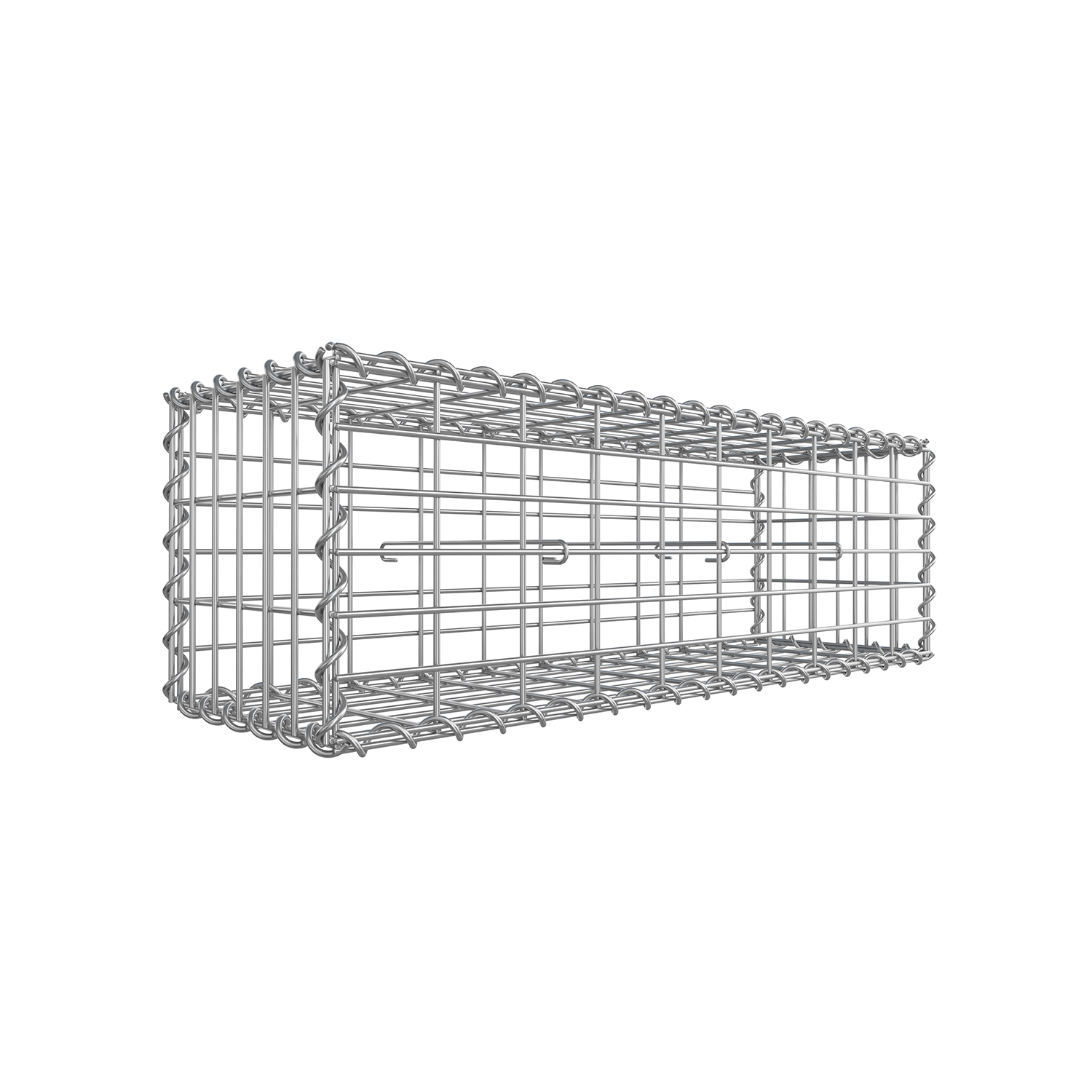 Gabioonkorv 100 x 30 x 30 cm hõbedane