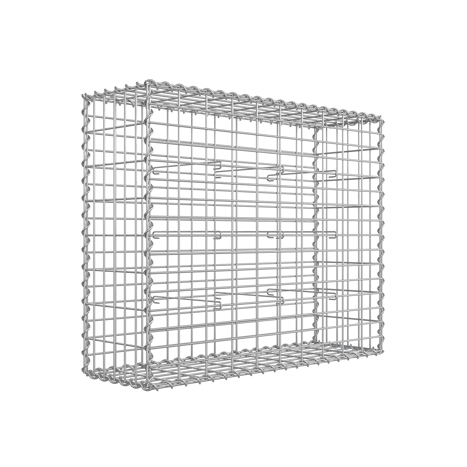Metallvõrgust kivigabioon 100 x 80 x 30 cm hõbedane