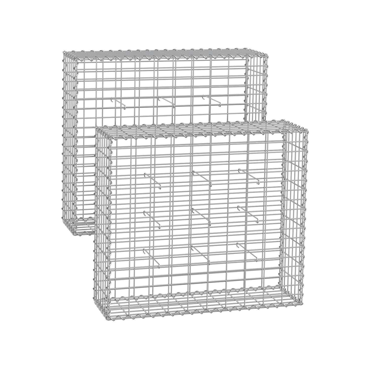 Stiepļu grozs 5 x 10 cm acs izmērs, 2 gab komplektā, sudraba