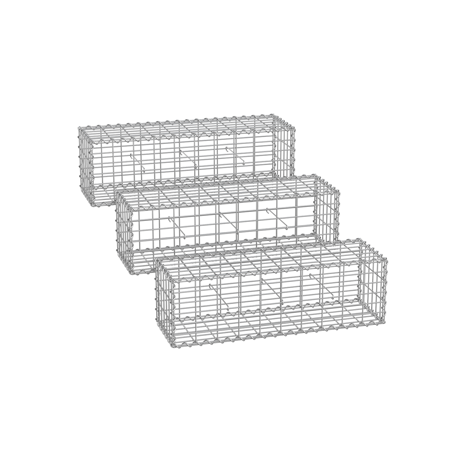 Gabioonikorvid 5 x 10 cm võrgusilmaga komplektis 3tk hõbedane