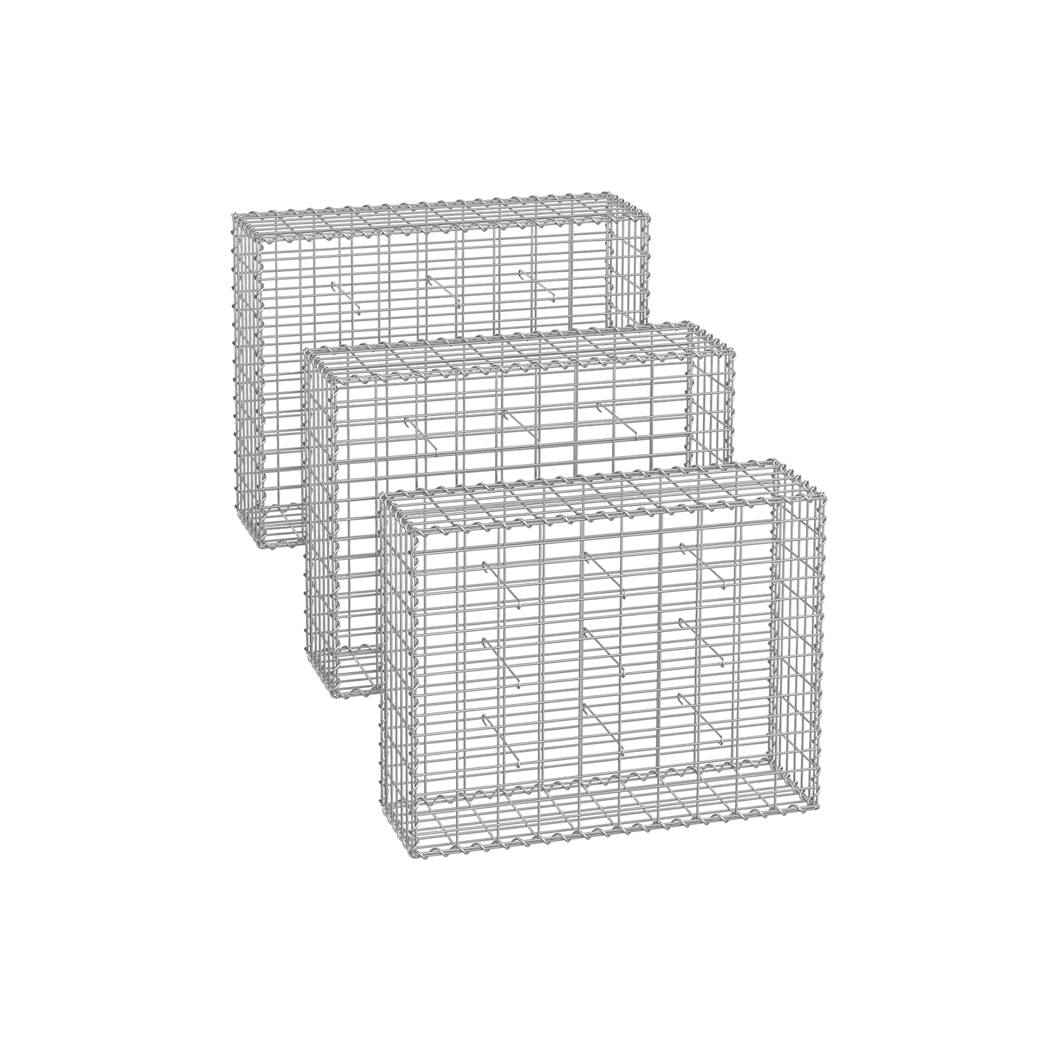 Gabionu grozi 100 x 80 x 30 cm, 3 gab. sudraba