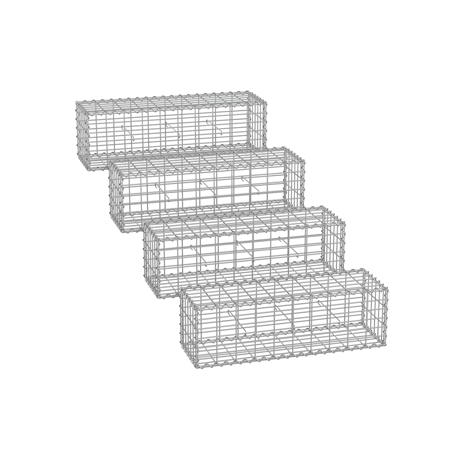 Gabioonkorvid 5 x 10 cm silmasuurusega komplektis 4tk hõbedane