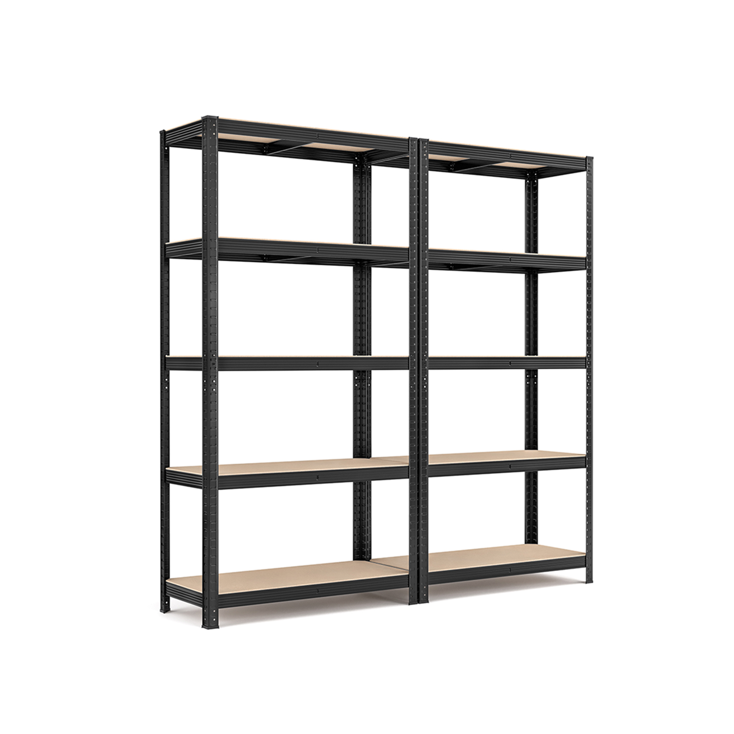 Põrandariiulid metallist 2tk (40 x 90 x 180 cm) beež/must
