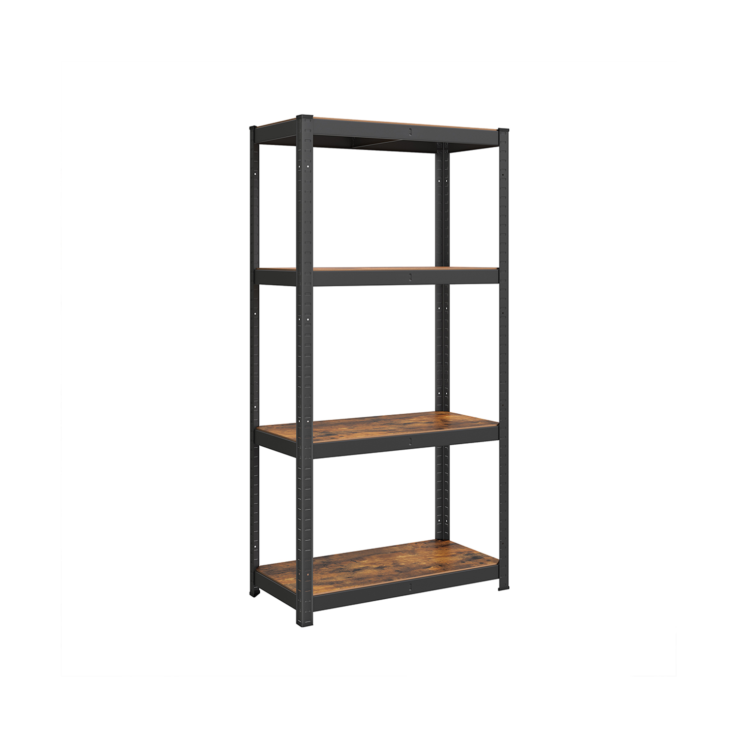 Regulējams brīvi stāvošs plaukts ar 4 plauktiem, 40 x 80 x 160 cm, vintage brūns - melns