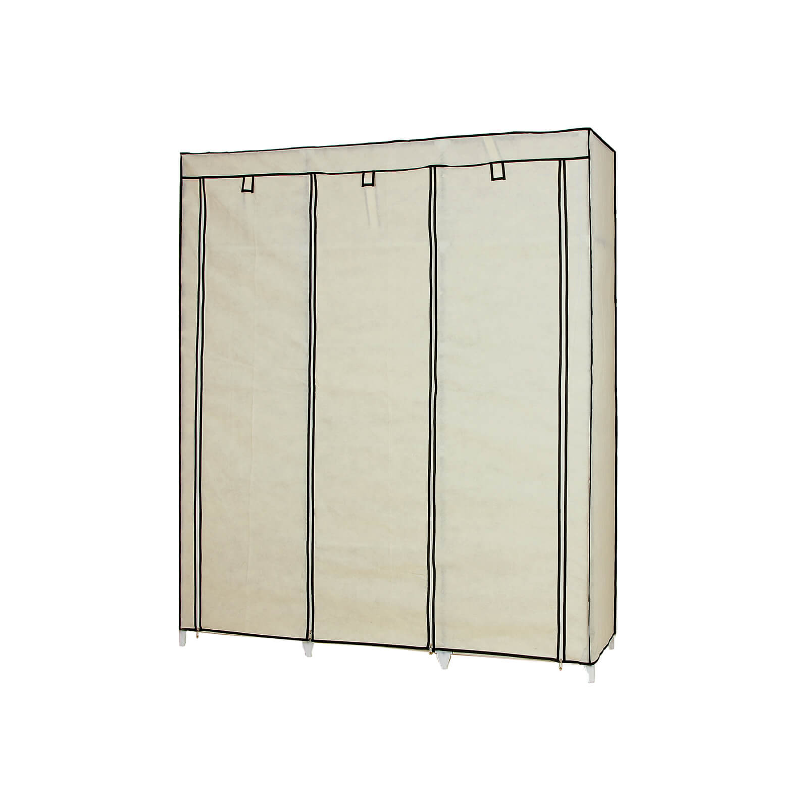 Liels auduma skapis 175 x 150 cm bēšā krāsā