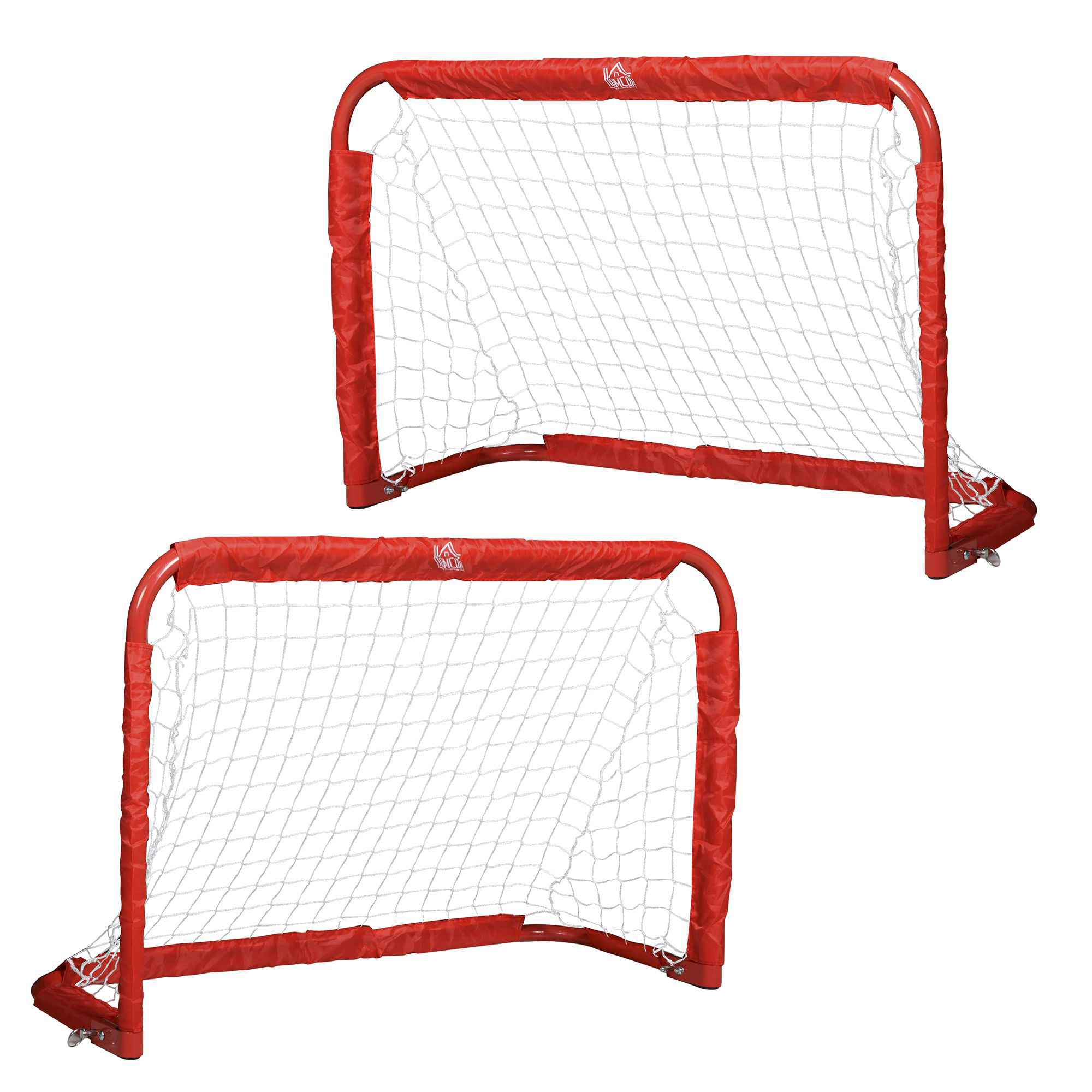 Futbola vārtu komplekts, 2 salokāmi mini vārti, metāla rāmis, ieskaitot instrumentus, 90 x 36 x 60 cm, sarkani