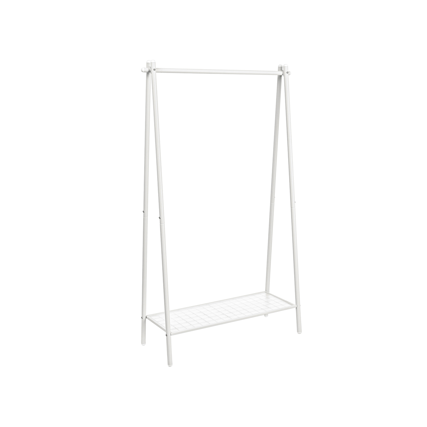 Terasest riidenagi riputustoru ja alumise riiuliga garderoobistange 92 5 x 33 5 x 153 cm