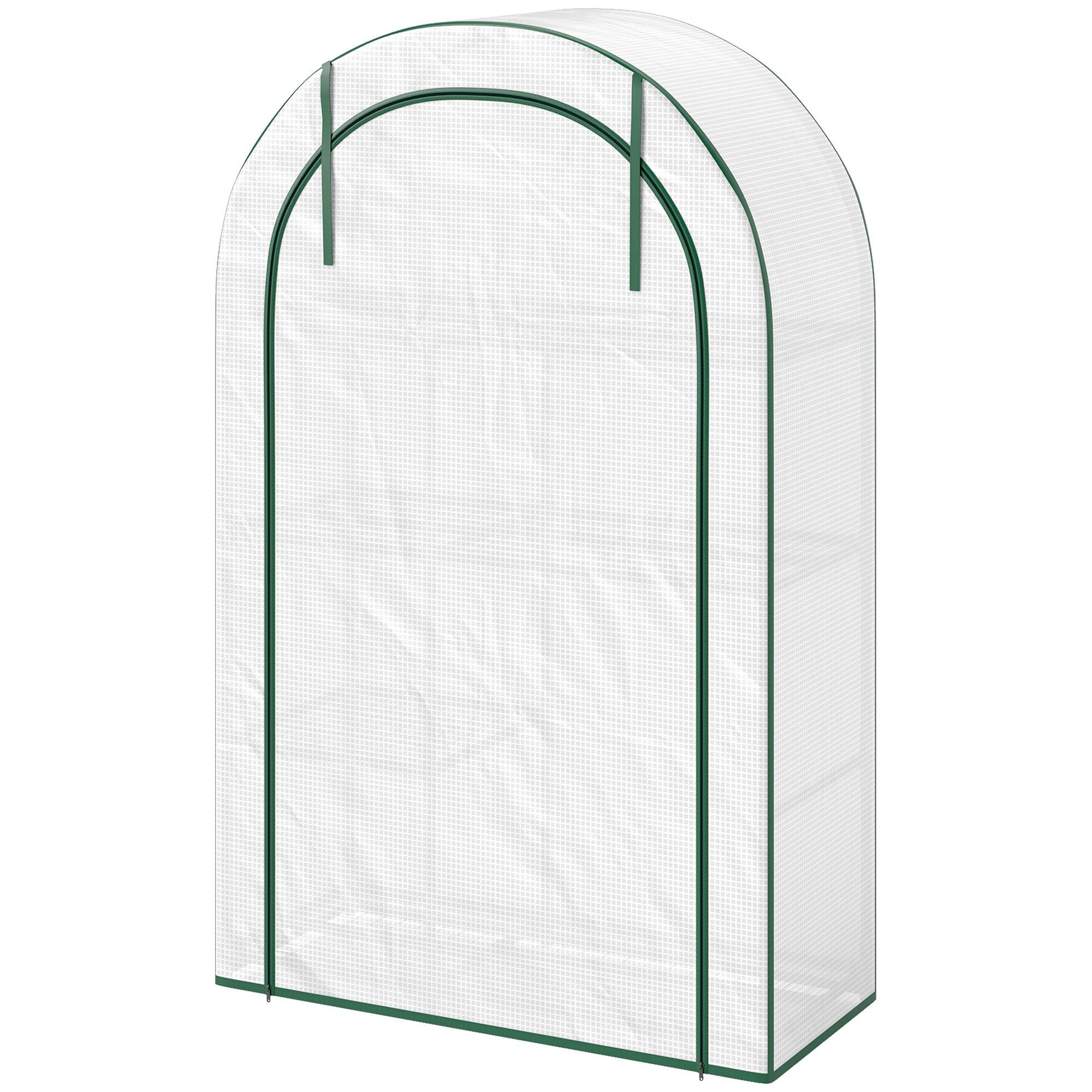 Mini siltumnīca, 4 līmeņu siltumnīca ar plastmasas pārsegu, pārnēsājama, sarullējamas durvis, 100 x 45 x 160 cm, balta