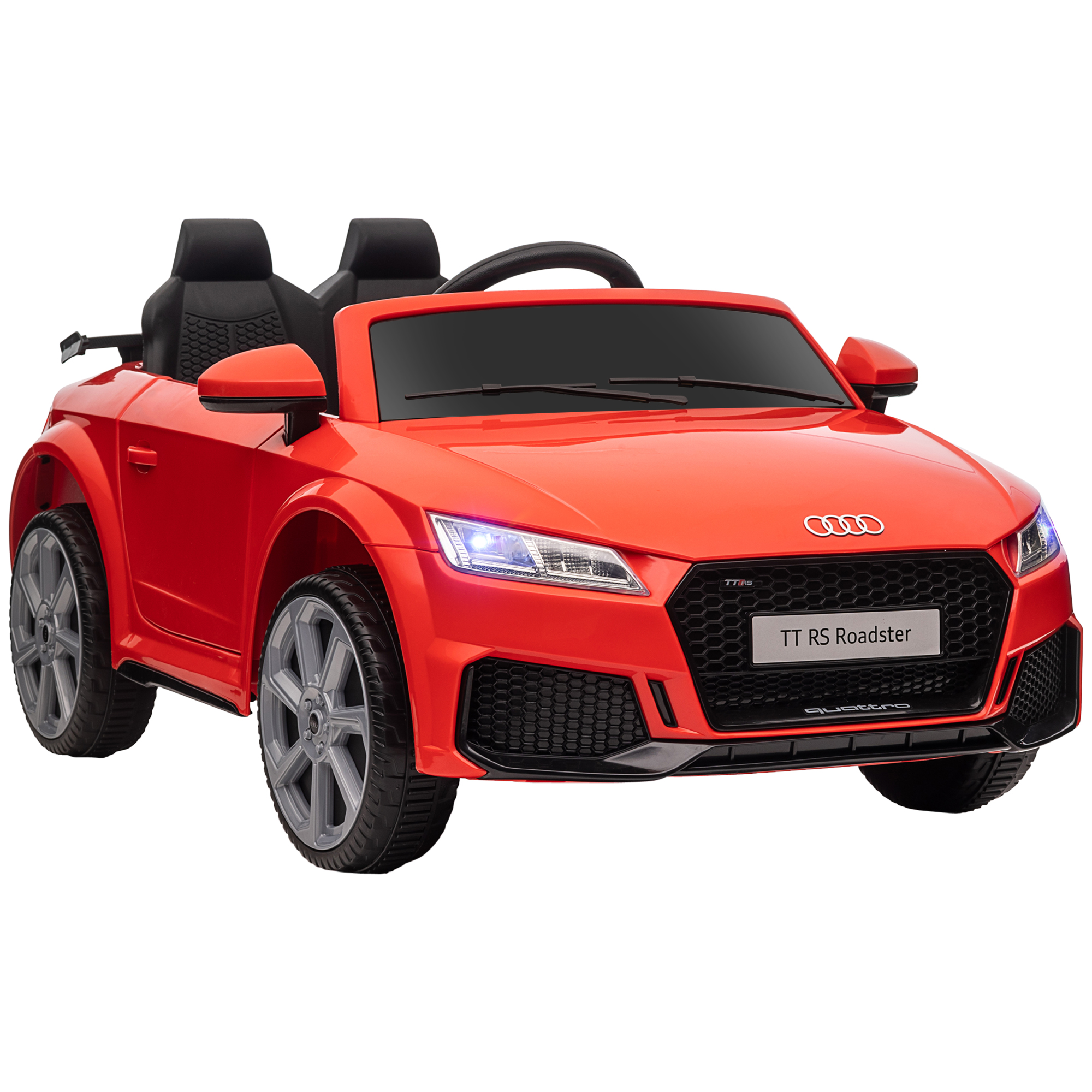 Audi bērnu elektromobilis 12V ar 2.4G tālvadības pulti, mūziku, skaņas signālu, elektromobilis ar LED gaismām, USB/MP3 portu, atpakaļgaitas funkciju, bērniem no 3 līdz 5 gadiem, sarkans