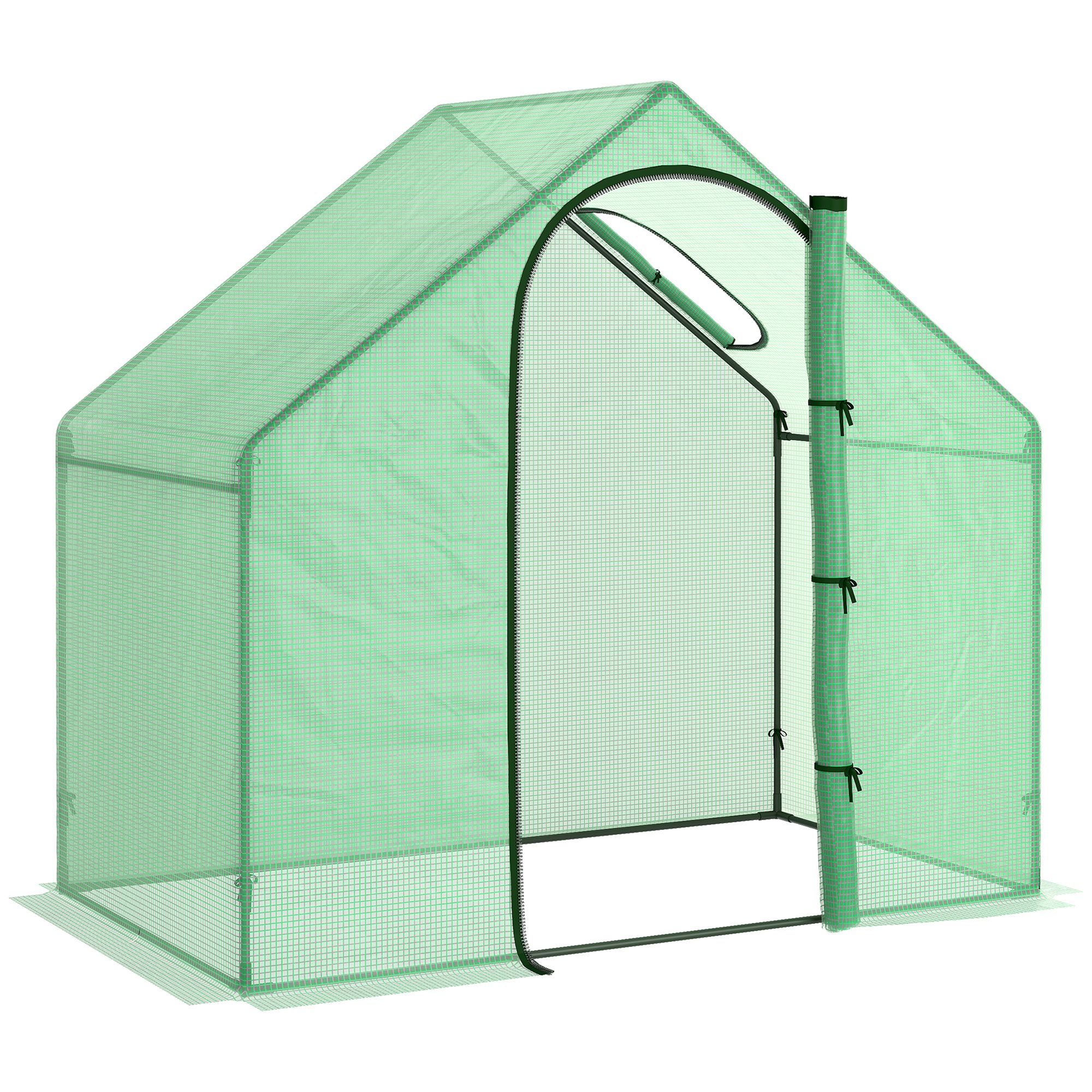 Folijas siltumnīca, tomātu siltumnīca, siltumnīca, aukstais rāmis ar logu un durvīm, zaļa, tērauds, plastmasa, 180 x 100 x 168 cm