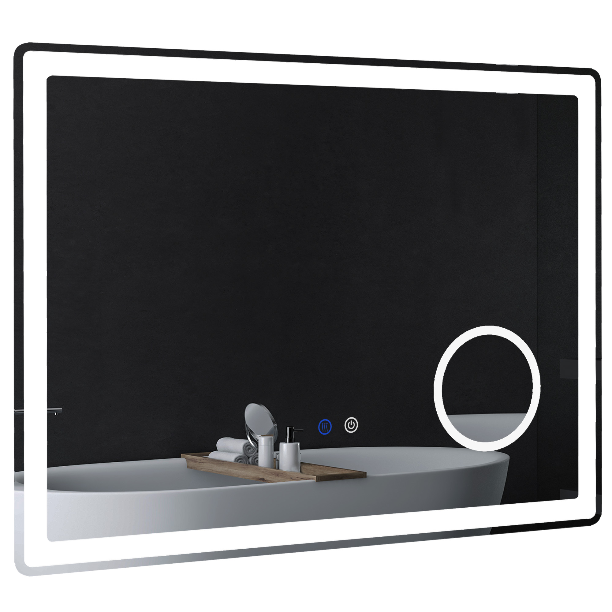 LED-vannitoa peegel 3x suurendusega puutetundliku funktsiooniga mälufunktsiooniga uduvastane 80 x 60 cm