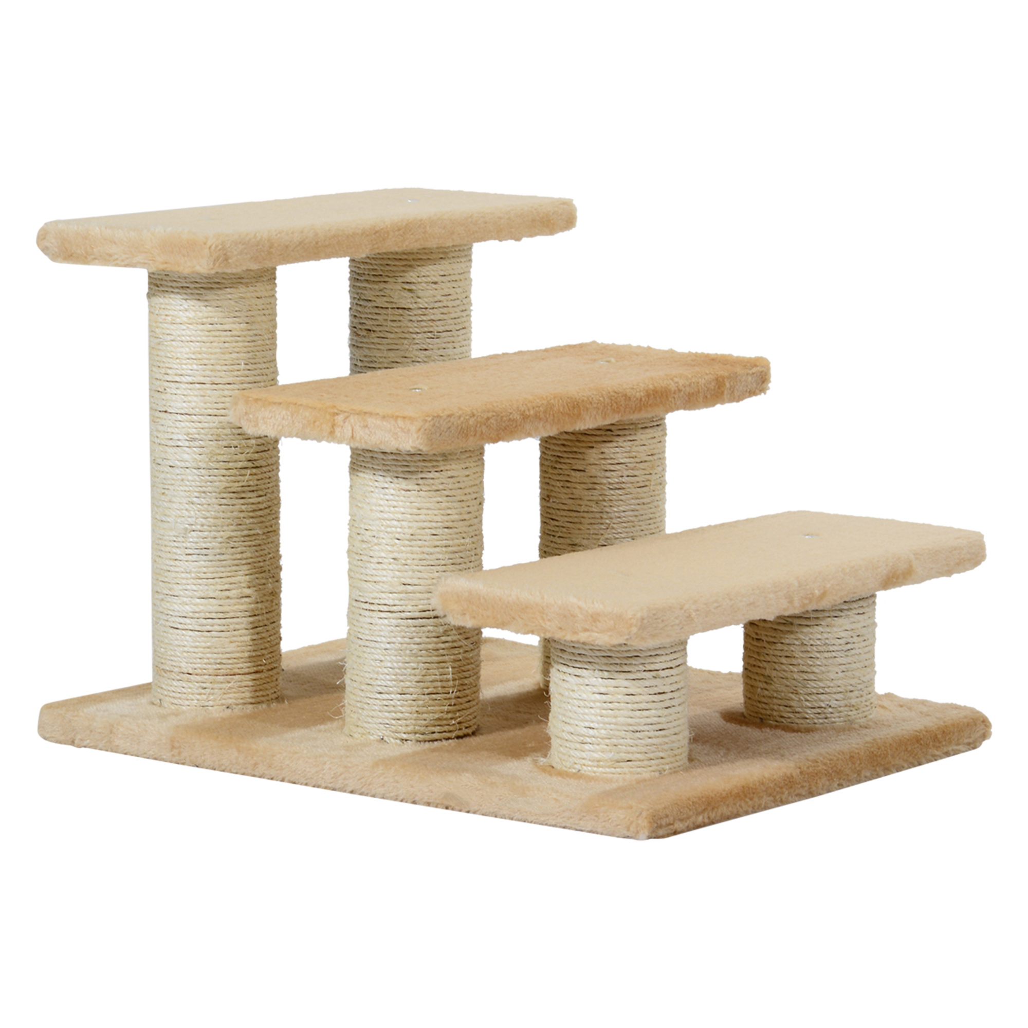 Kāpnes mājdzīvniekiem, kāpnes kaķiem, kāpnes suņiem, 3 pakāpieni, kāpnes kaķiem un suņiem, plīša, krēmkrāsas, 45 x 35 x 34 cm