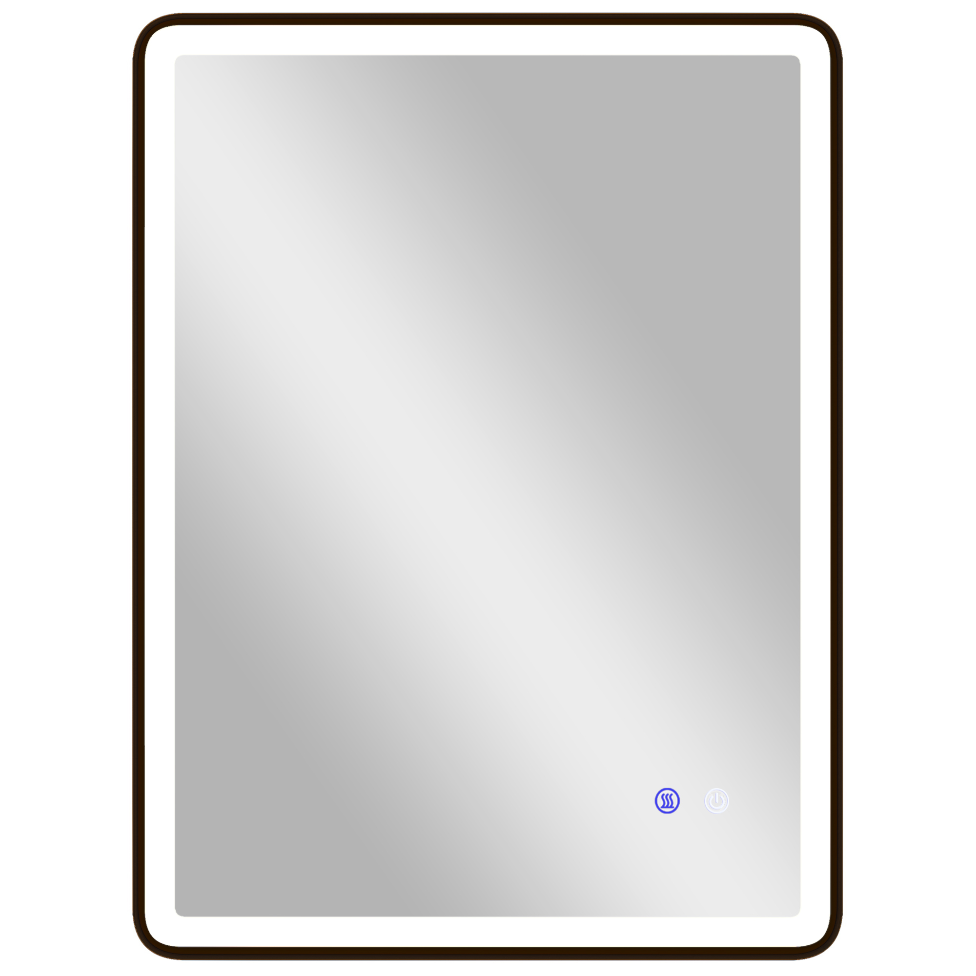 LED-vannitoa peegel uduvastane hämardatav meigipeegel valgustusega 80 x 60 cm must raam