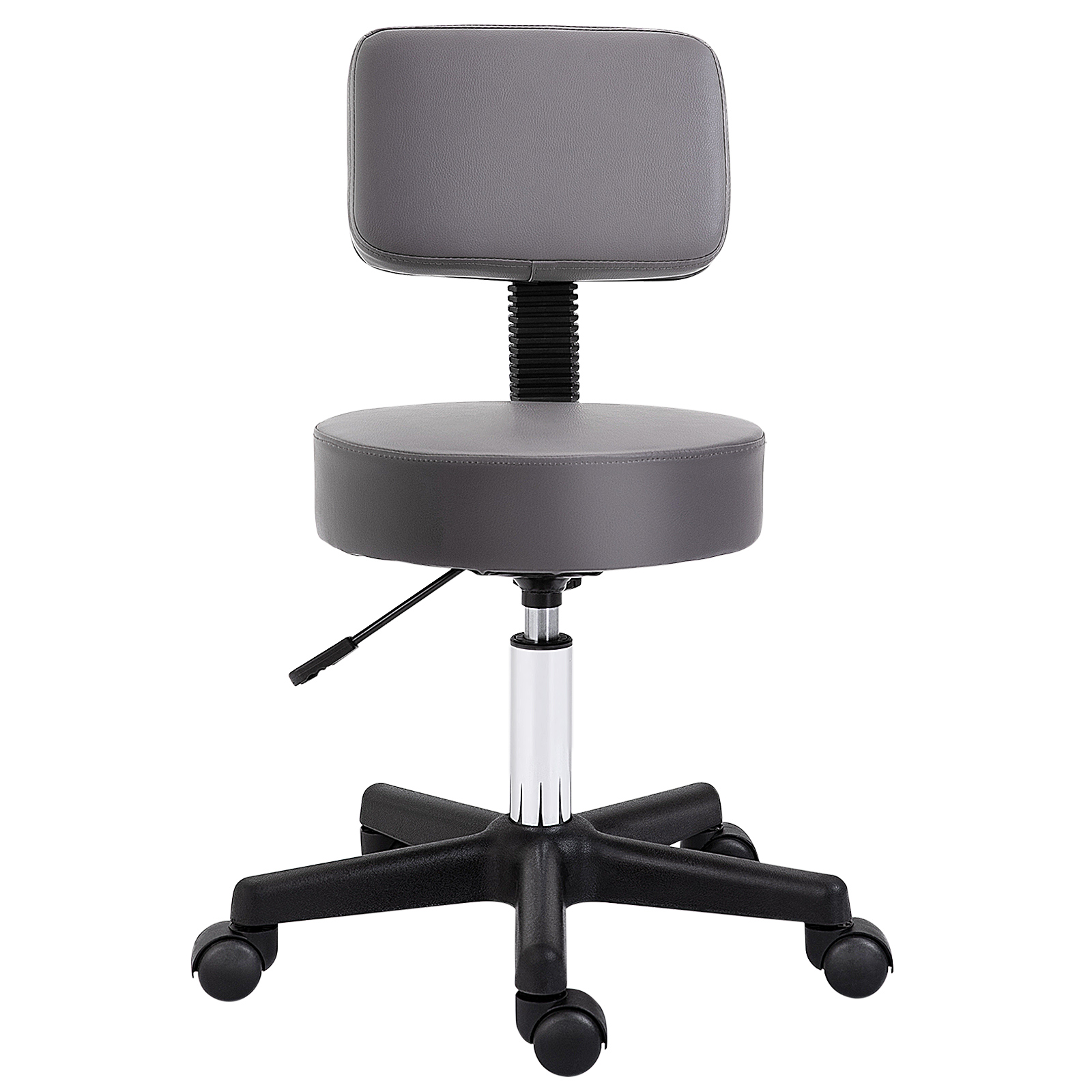 Salona krēsls, regulējams augstumā, ergonomisks, grozāms par 360°, 5 ritentiņi, sintētiskais pārvalks, pelēks