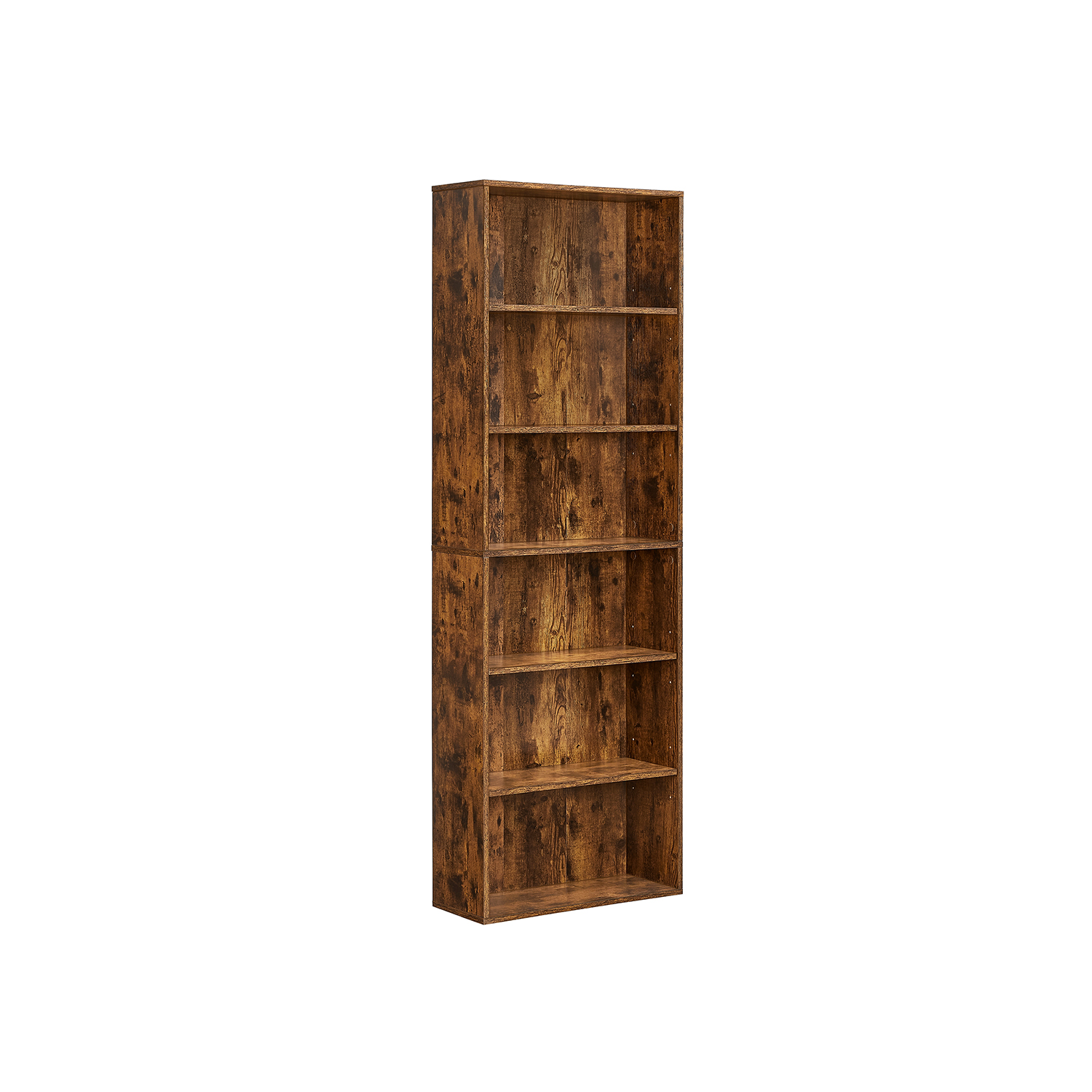 Grāmatu skapis ar 6 plauktiem, 24 x 60 x 178,5 cm, vintage brūns