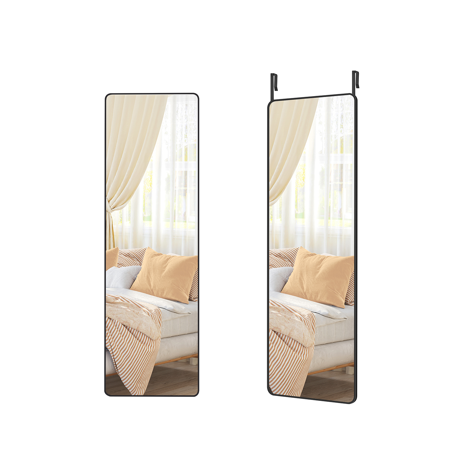 Pilna garuma spogulis 120 x 40 cm taisnstūrveida melns ar tinti
